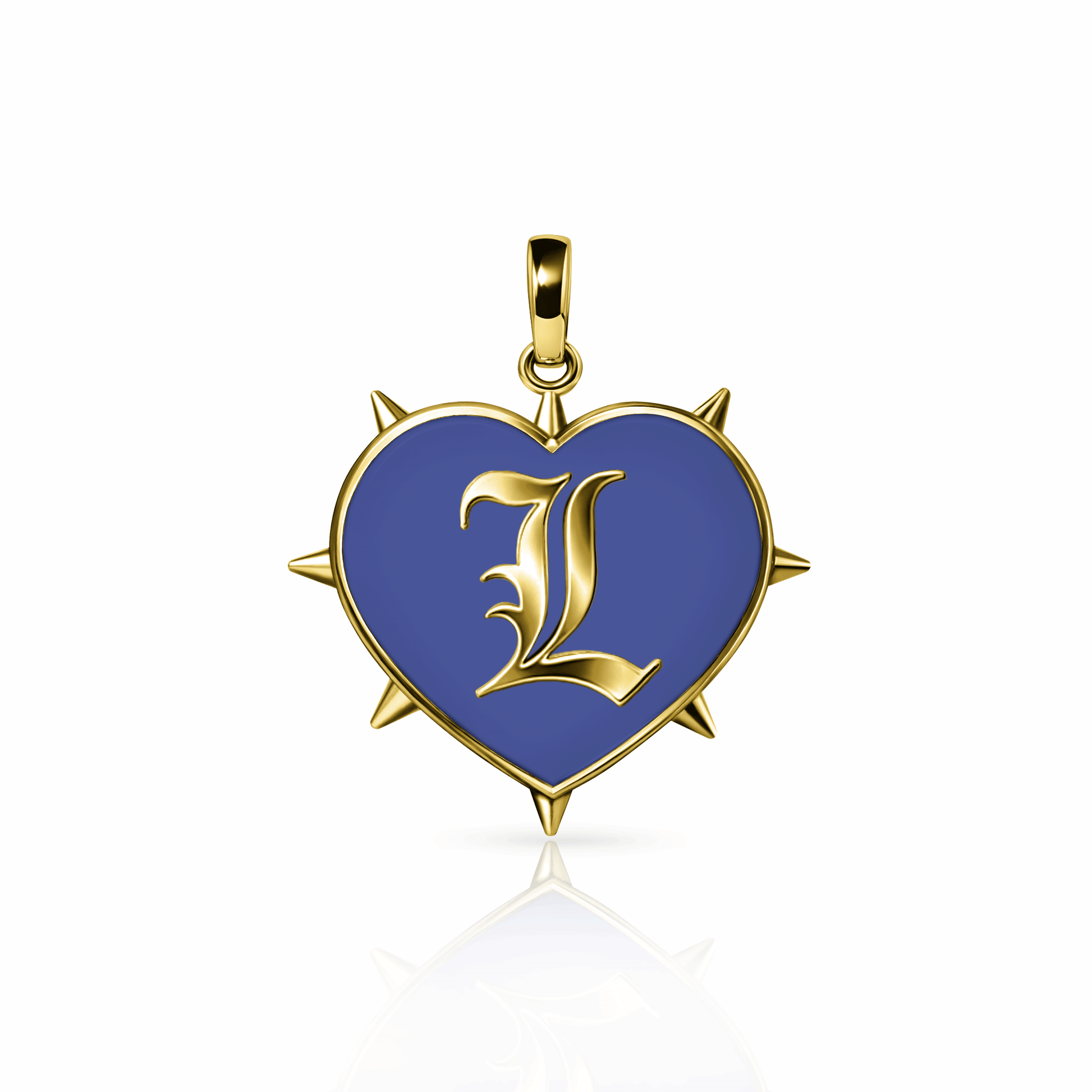 Rebel Heart Charm, large | 14K Gold Royal Blue {{ catogery }} {{ Collections }}