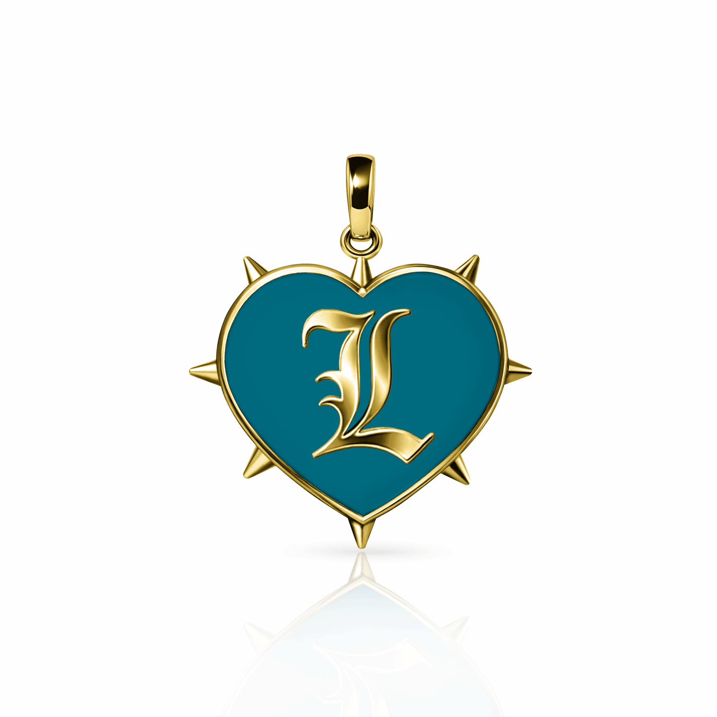 Rebel Heart Charm, large | 14K Gold Seafoam Green {{ catogery }} {{ Collections }}