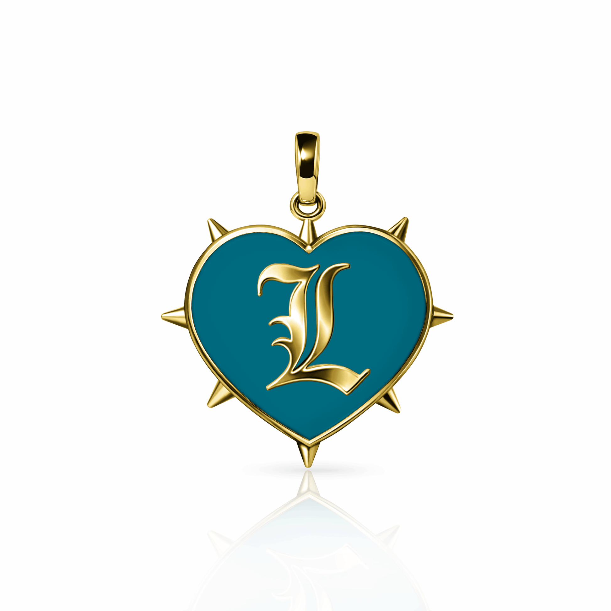 Rebel Heart Charm, large | 14K Gold Seafoam Green {{ catogery }} {{ Collections }}