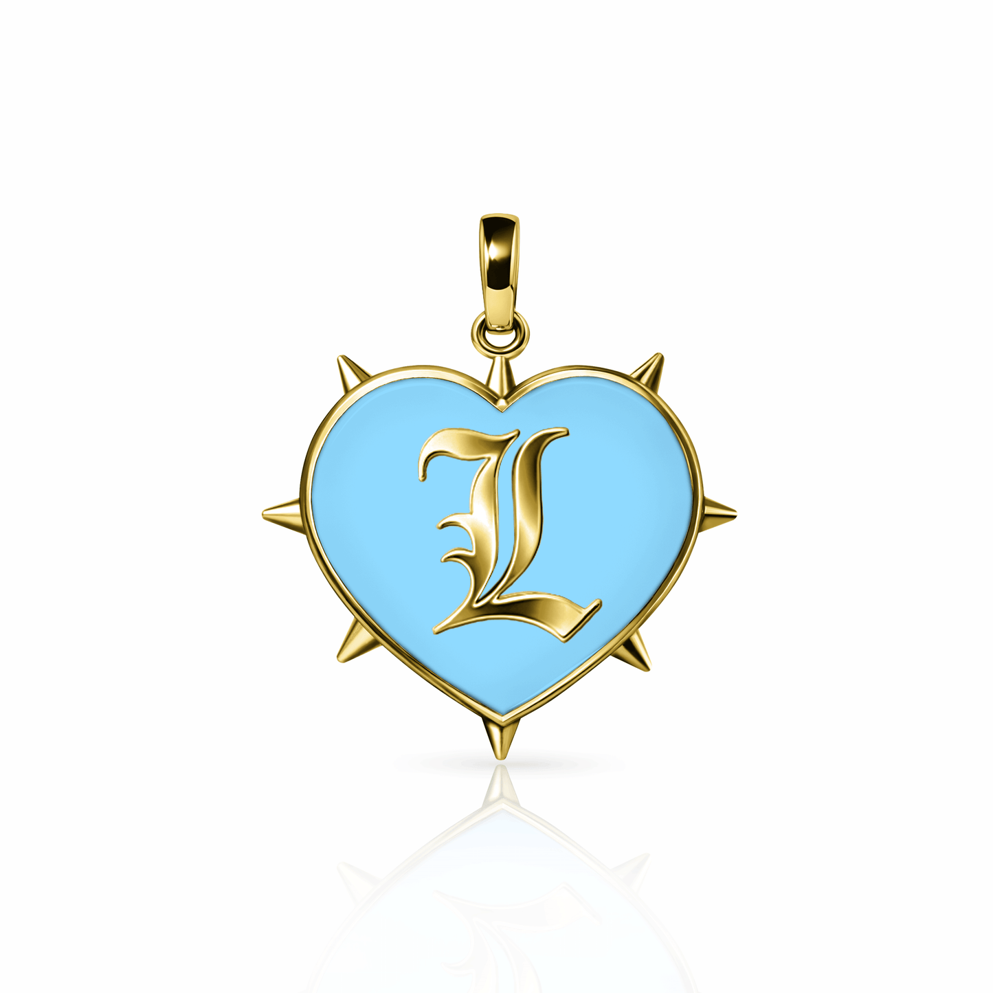 Rebel Heart Charm, large | 14K Gold Sky Blue {{ catogery }} {{ Collections }}