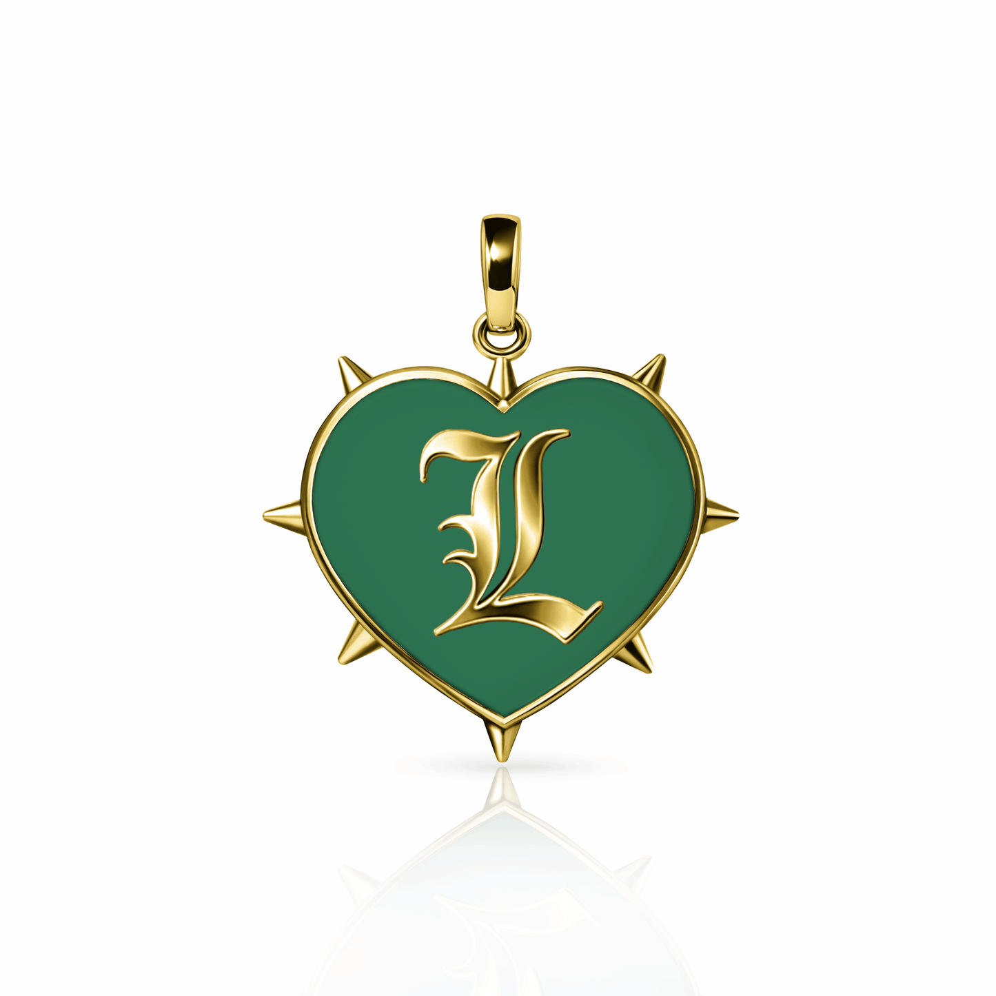 Rebel Heart Charm, large | 14K Gold Spring Green {{ catogery }} {{ Collections }}