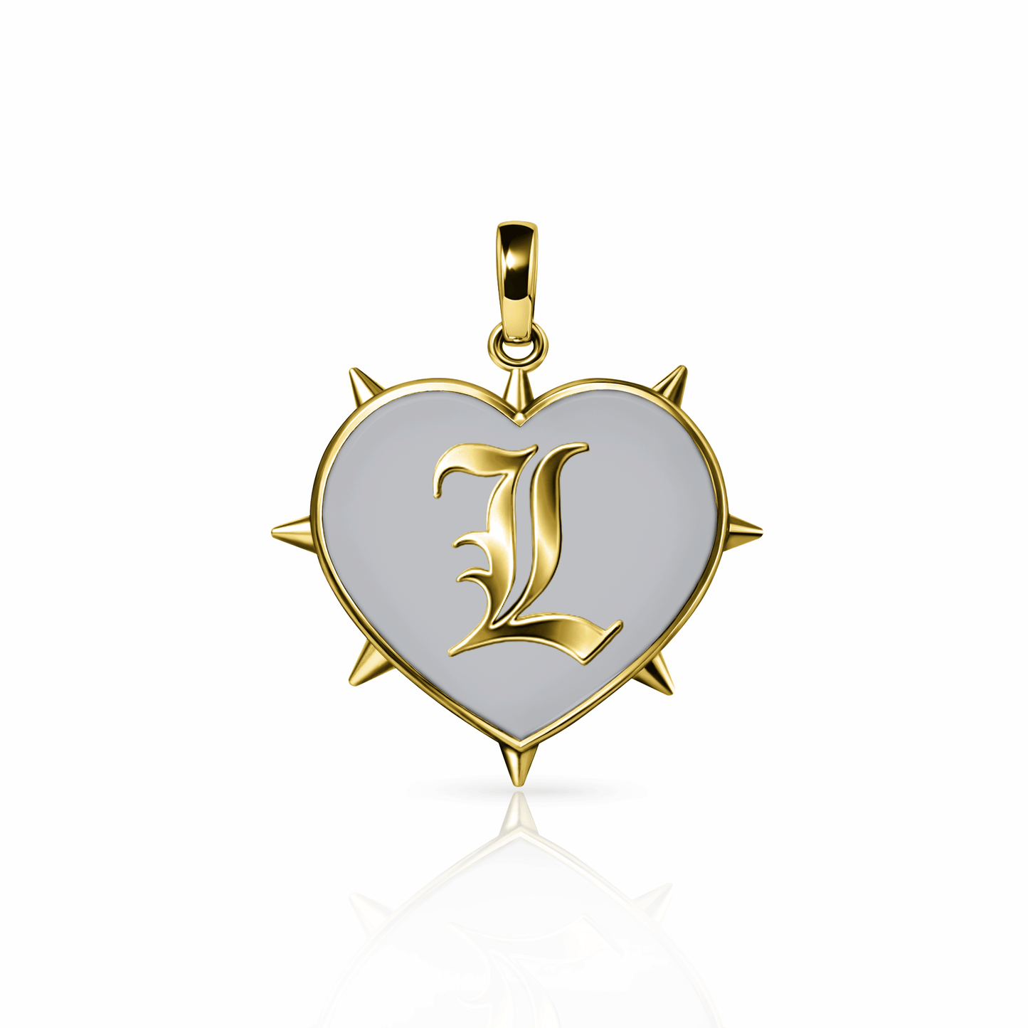 Rebel Heart Charm, large | 14K Gold Steel Gray {{ catogery }} {{ Collections }}
