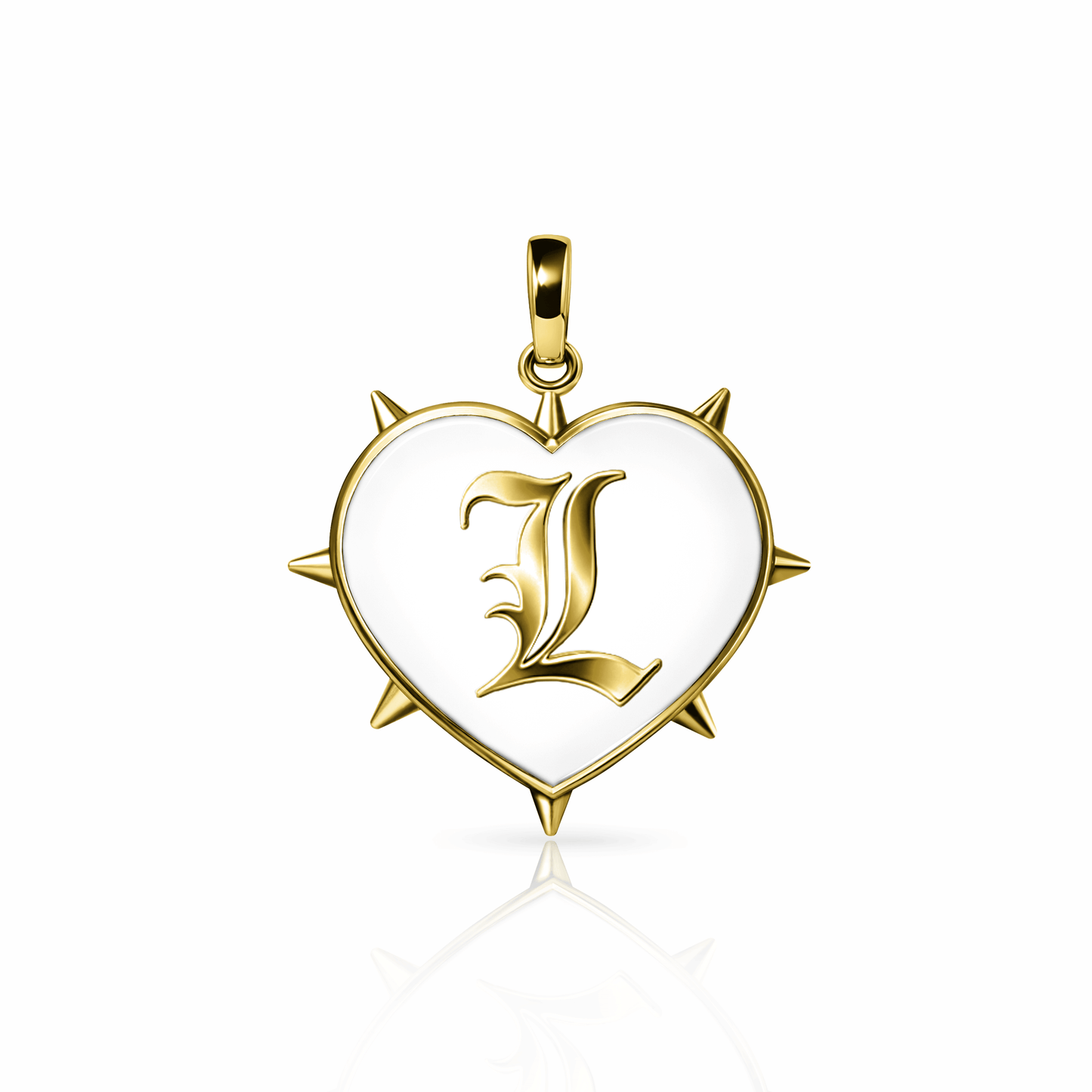Rebel Heart Charm, large | 14K Gold White Cloud {{ catogery }} {{ Collections }}
