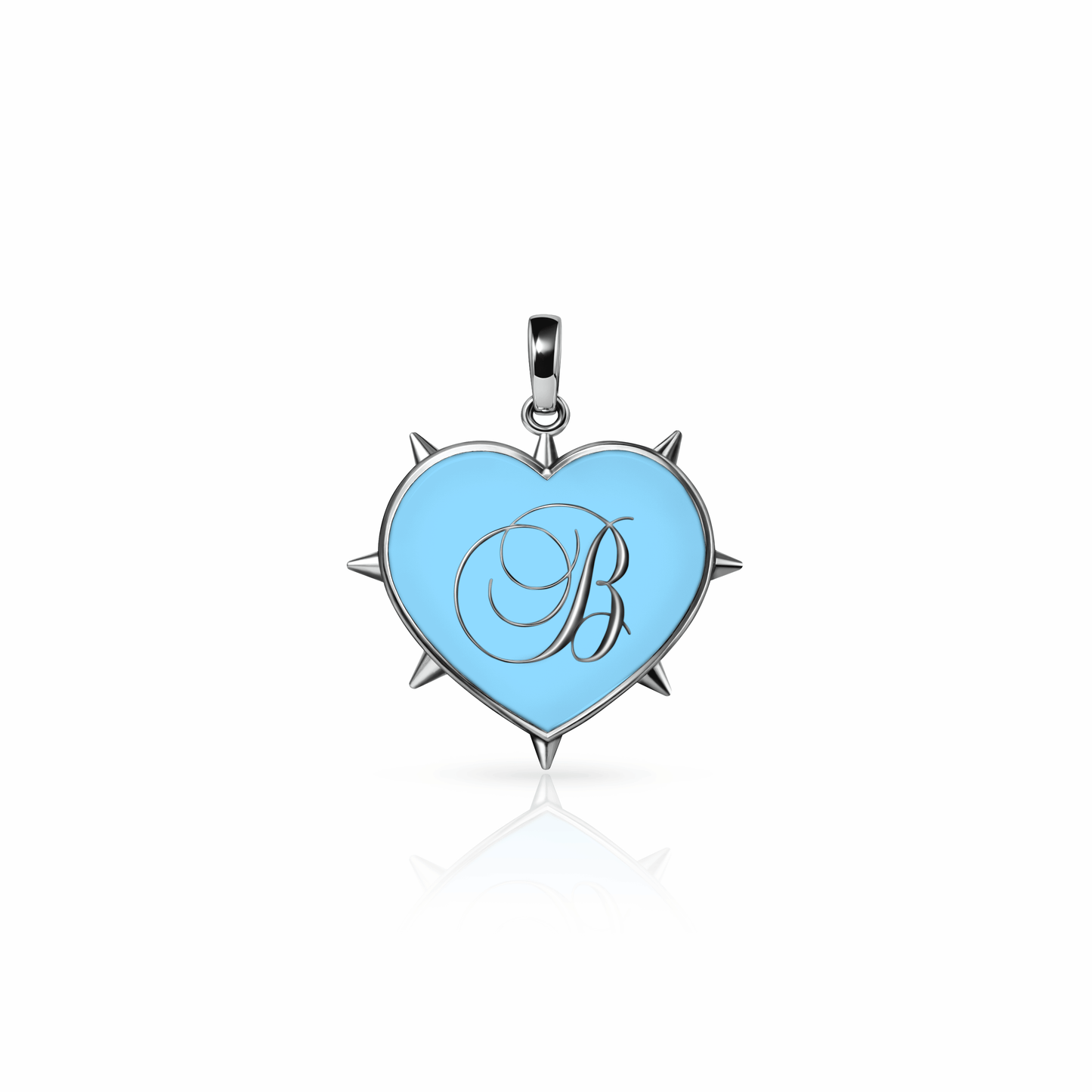 Rebel Heart Charm, medium | Sterling Silver Sky Blue {{ catogery }} {{ Collections }}