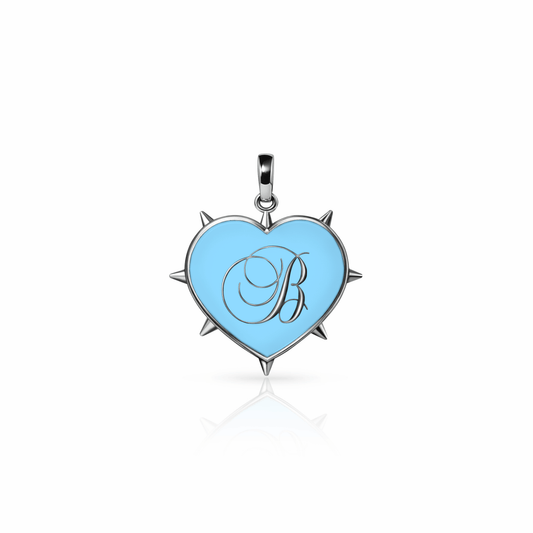 Rebel Heart Charm, medium | Sterling Silver Sky Blue {{ catogery }} {{ Collections }}