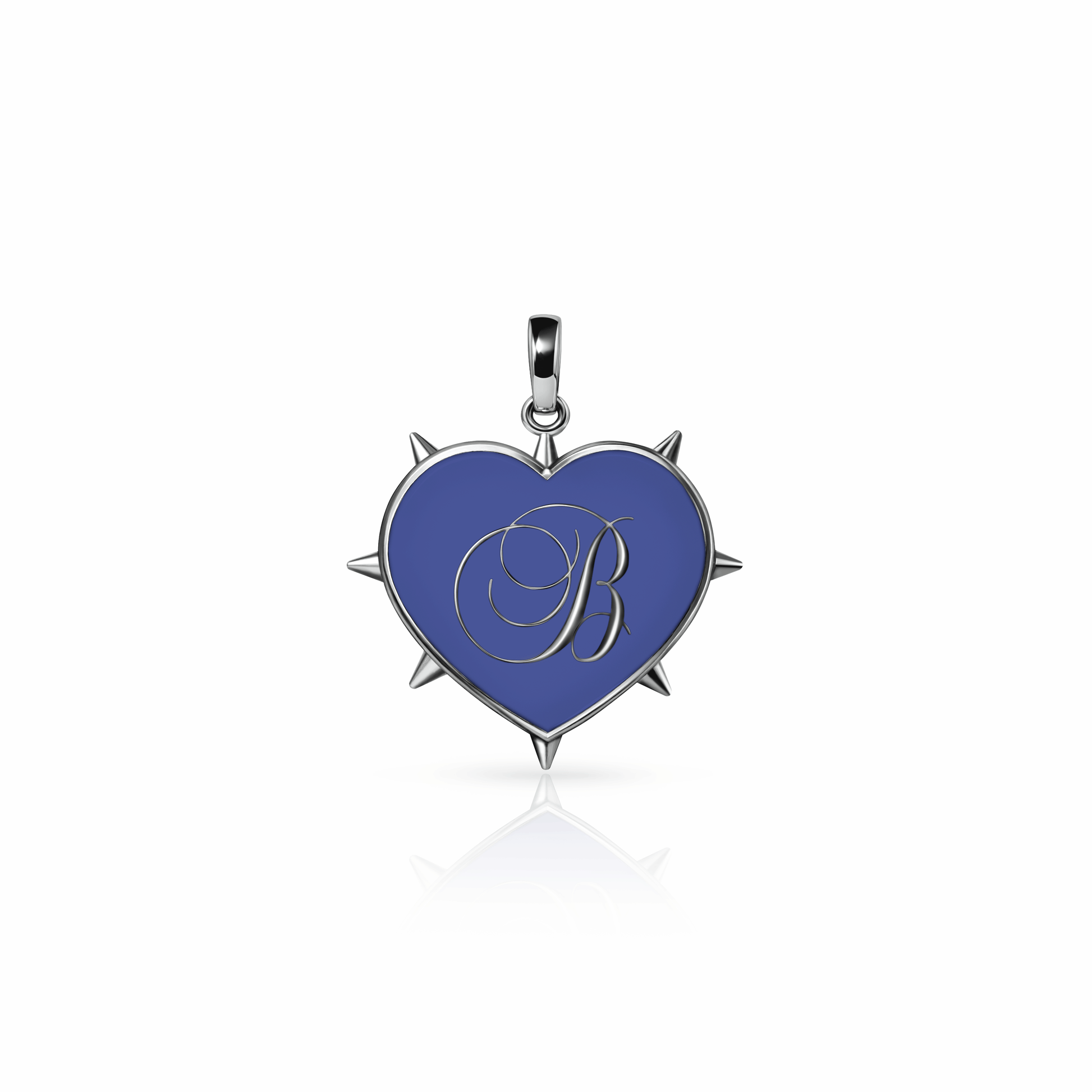 Rebel Heart Charm, medium | Sterling Silver Royal Blue {{ catogery }} {{ Collections }}