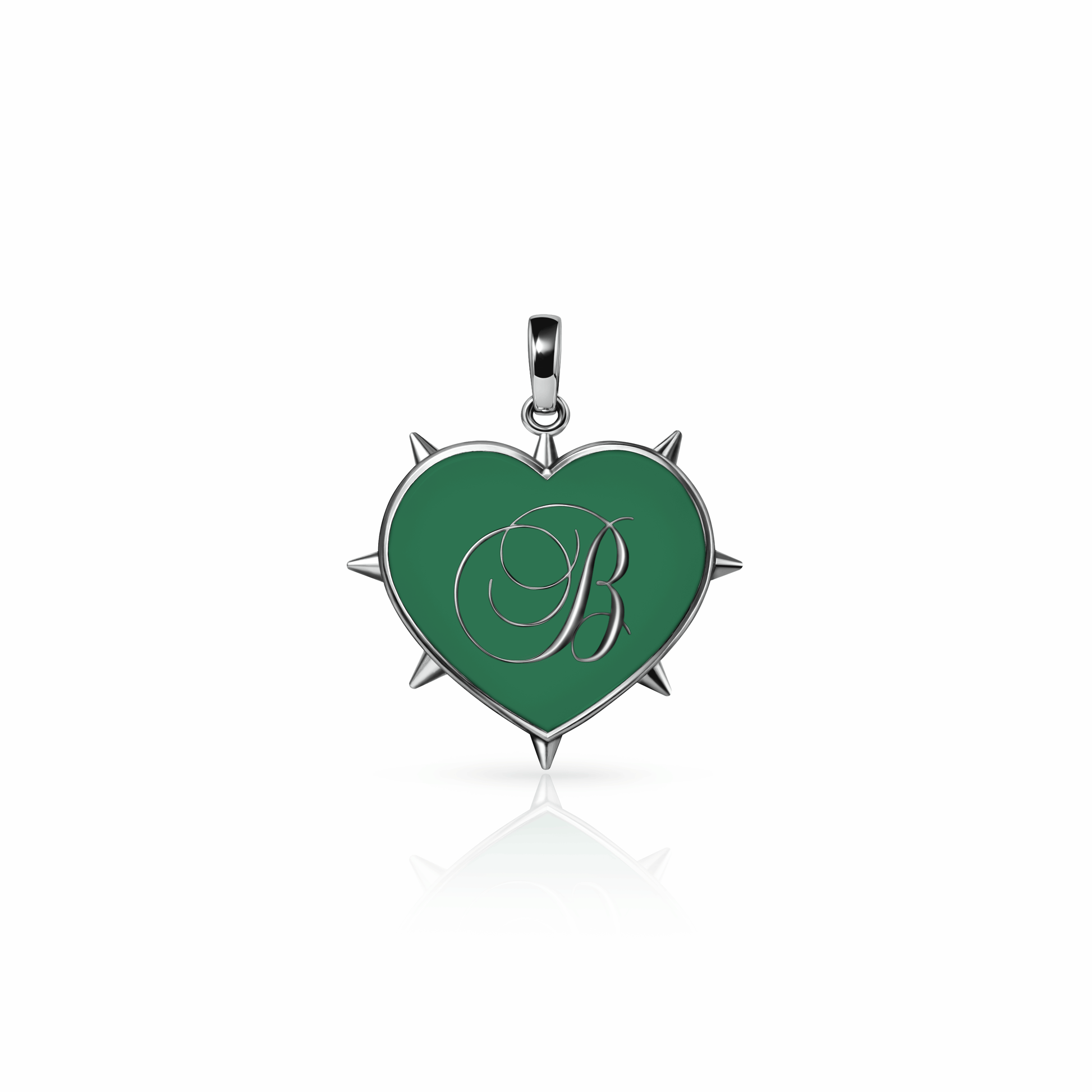 Rebel Heart Charm, medium | Sterling Silver Spring Green {{ catogery }} {{ Collections }}