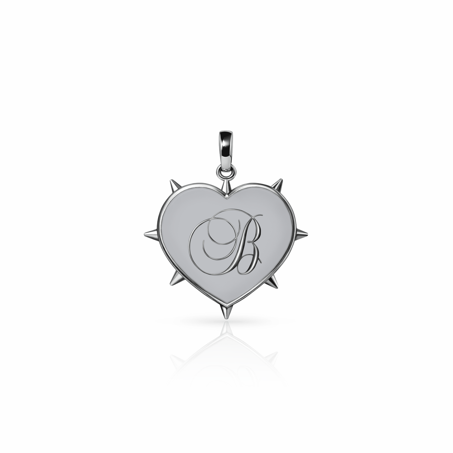 Rebel Heart Charm, medium | Sterling Silver Steel Gray {{ catogery }} {{ Collections }}