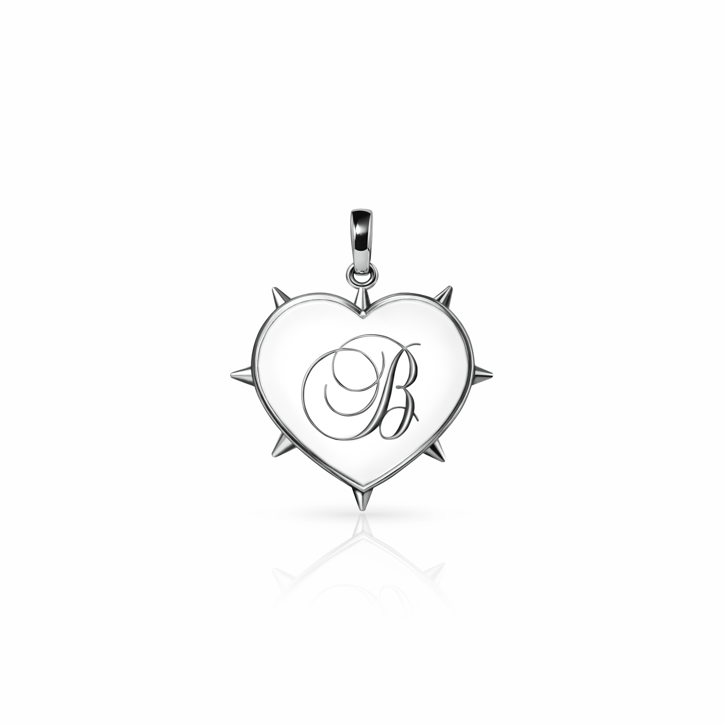 Rebel Heart Charm, medium | Sterling Silver White Cloud {{ catogery }} {{ Collections }}