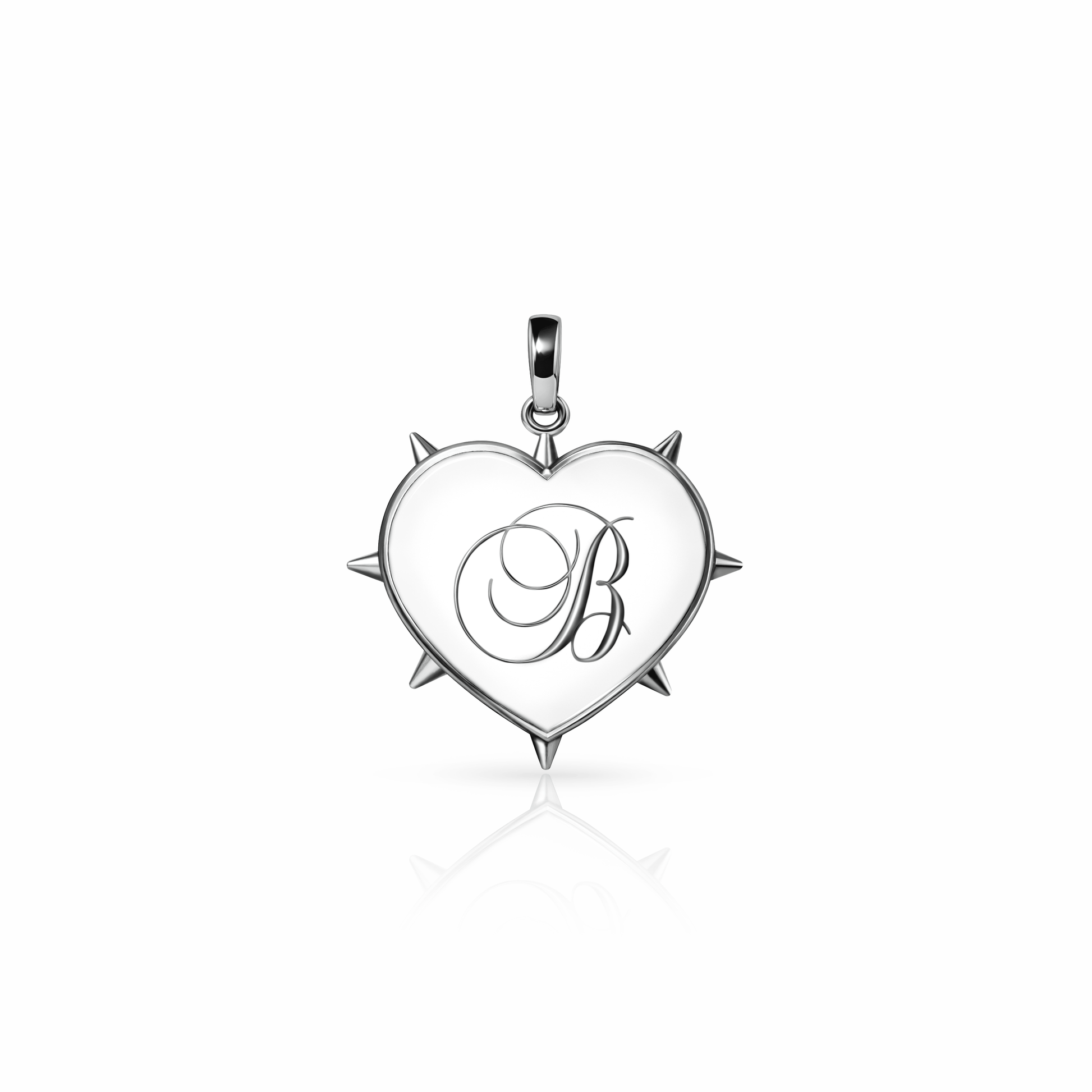 Rebel Heart Charm, medium | Sterling Silver White Cloud {{ catogery }} {{ Collections }}