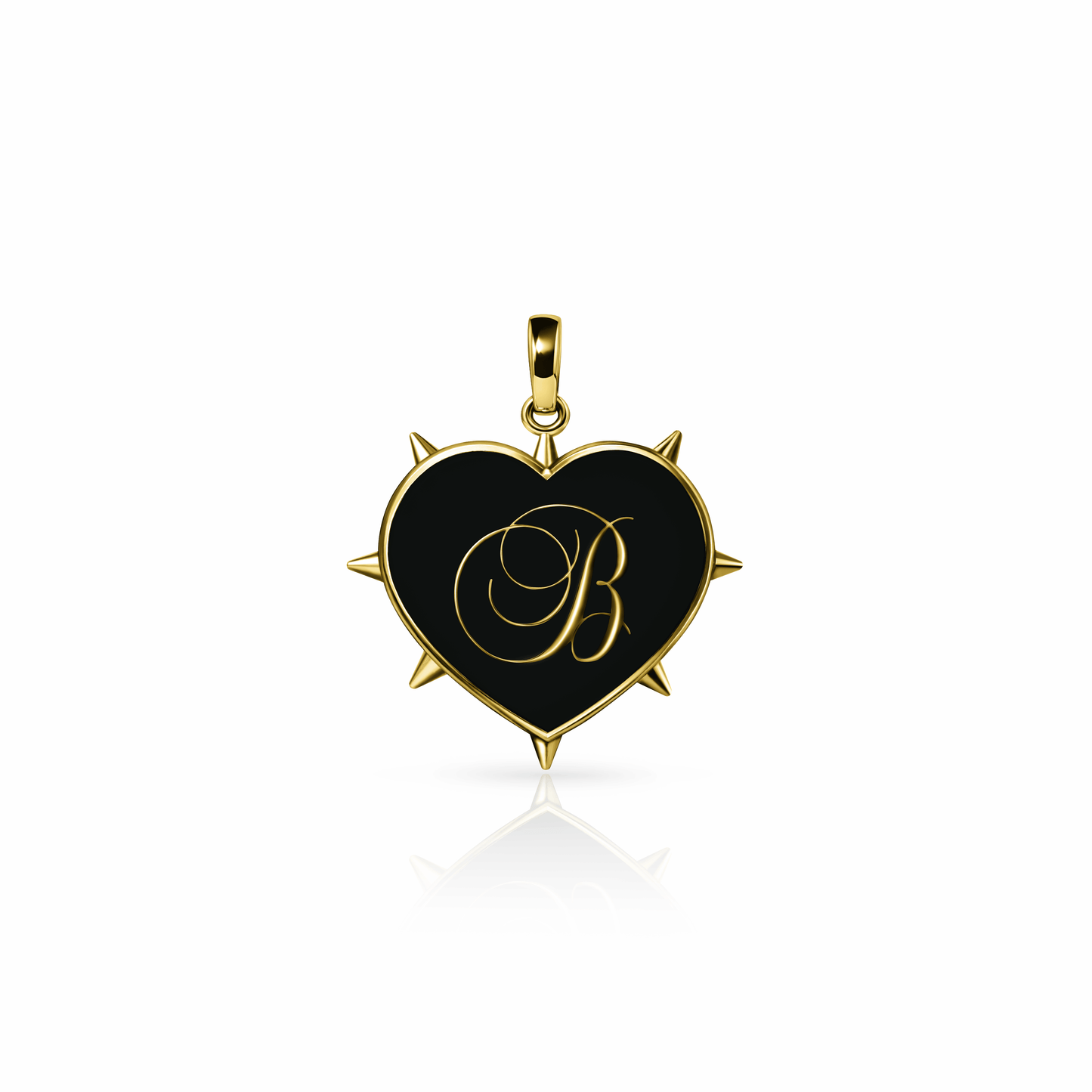 Rebel Heart Charm, medium | 14K Gold Black Night {{ catogery }} {{ Collections }}