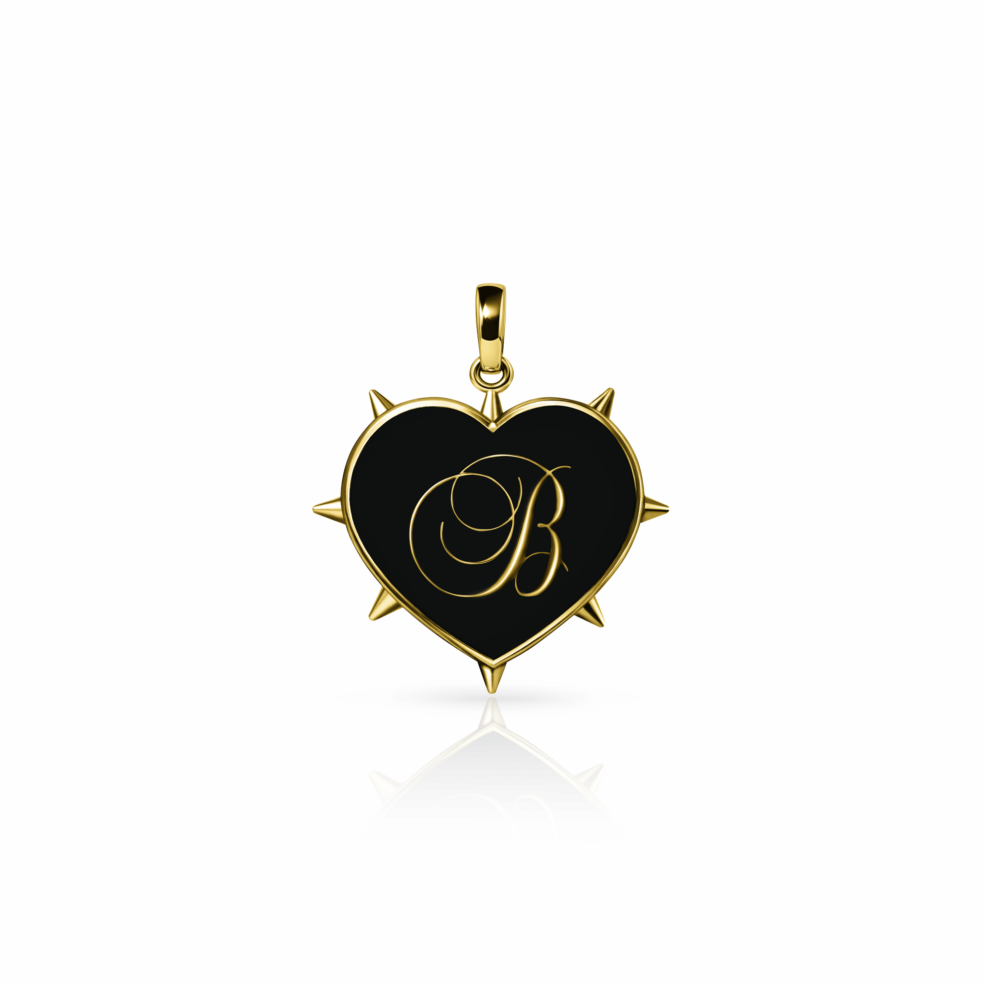 Rebel Heart Charm, medium | 14K Gold Black Night {{ catogery }} {{ Collections }}