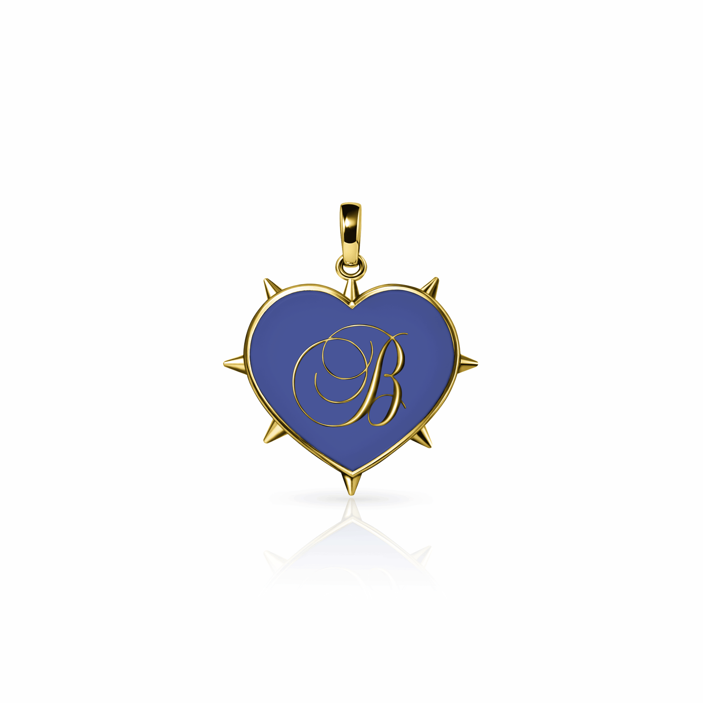 Rebel Heart Charm, medium | 14K Gold Royal Blue {{ catogery }} {{ Collections }}