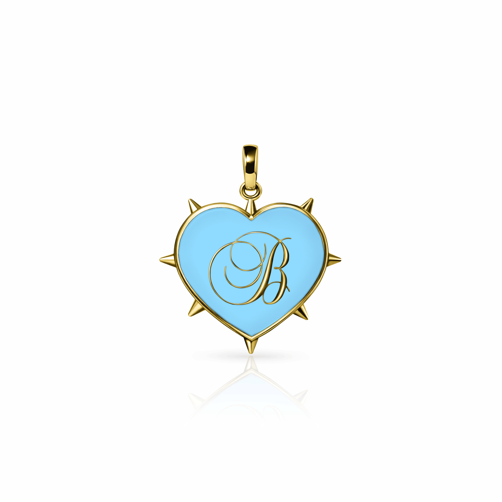 Rebel Heart Charm, medium | 14K Gold Sky Blue {{ catogery }} {{ Collections }}