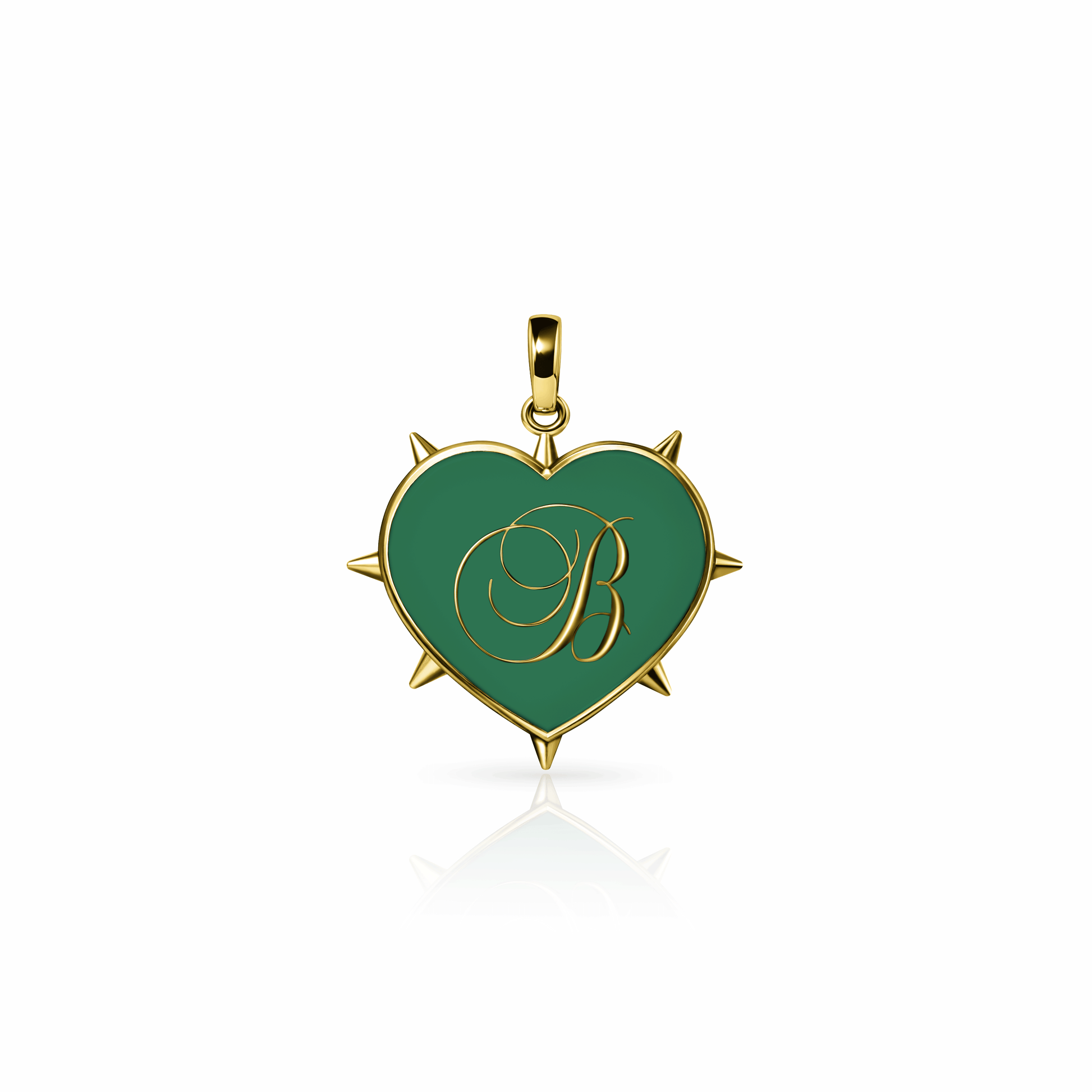 Rebel Heart Charm, medium | 14K Gold Spring Green {{ catogery }} {{ Collections }}