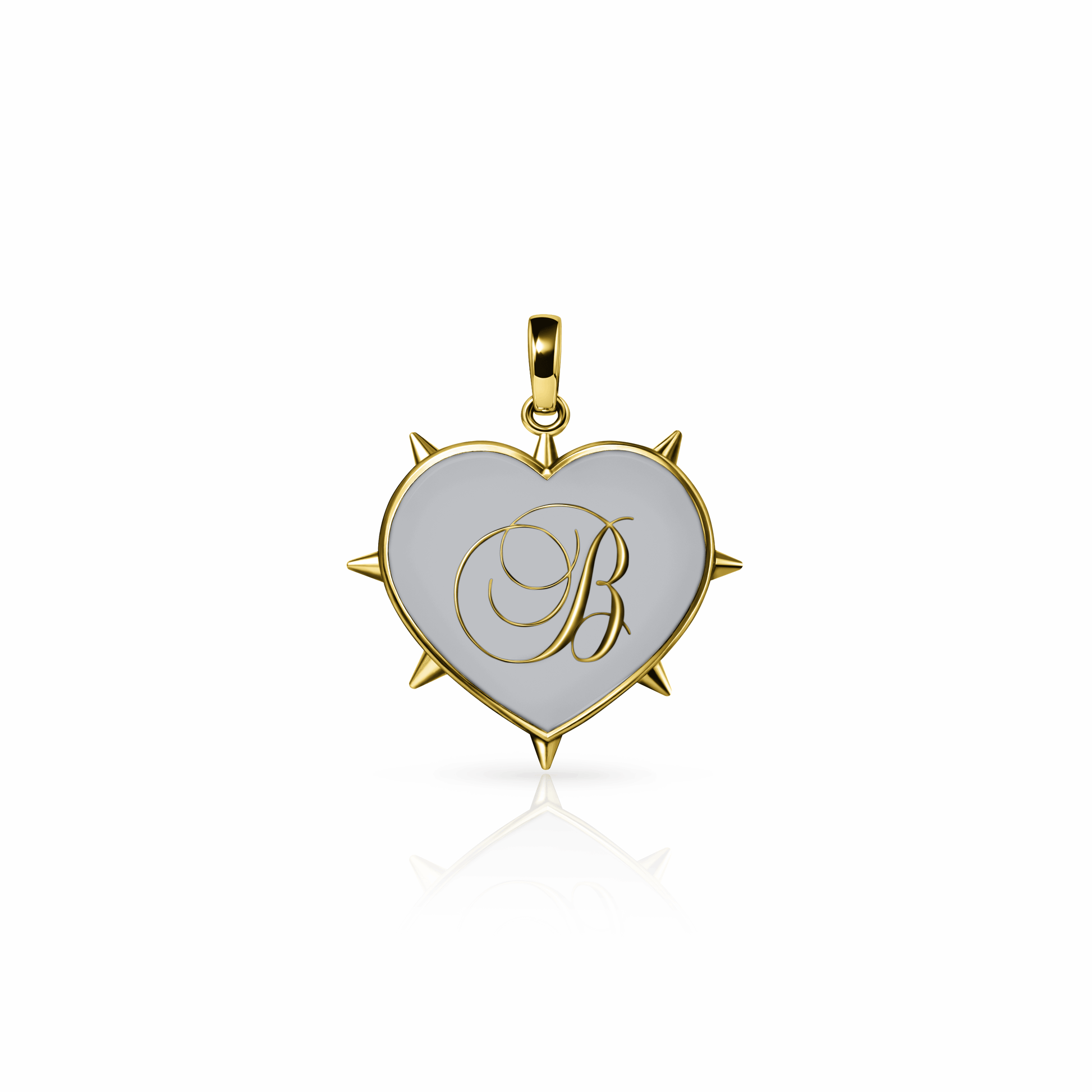 Rebel Heart Charm, medium | 14K Gold Steel Gray {{ catogery }} {{ Collections }}