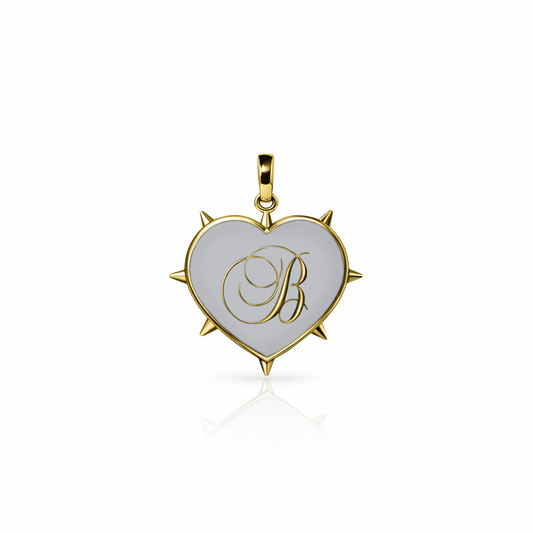 Rebel Heart Charm, medium | 14K Gold Steel Gray {{ catogery }} {{ Collections }}