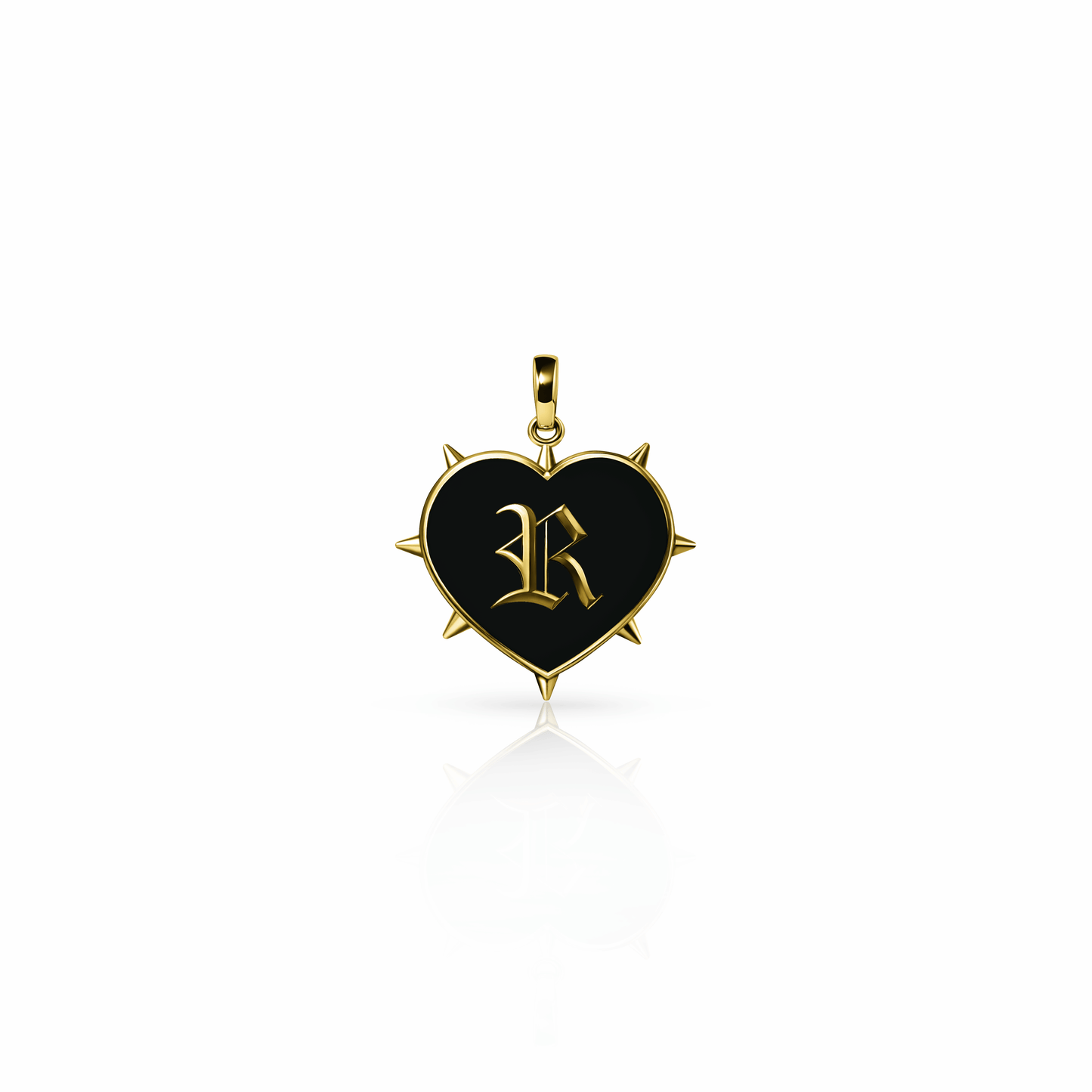 Rebel Heart Charm, mini | 14K Gold Black Night {{ catogery }} {{ Collections }}