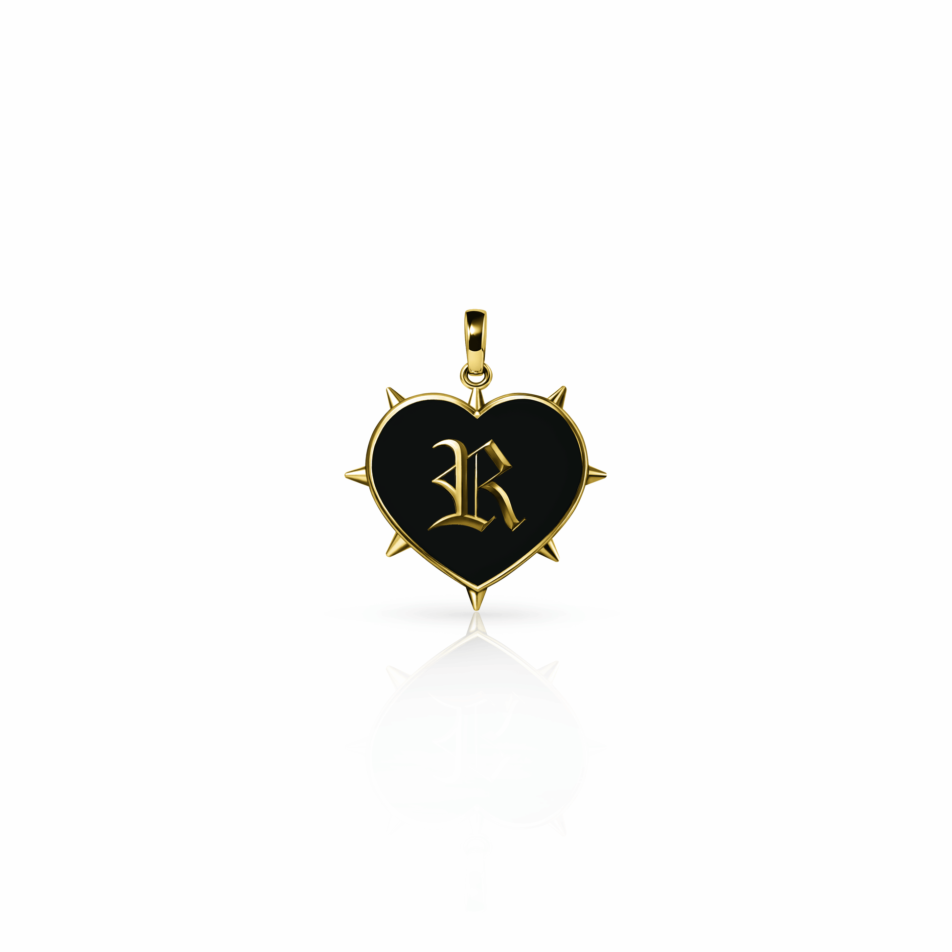 Rebel Heart Charm, mini | 14K Gold Black Night {{ catogery }} {{ Collections }}