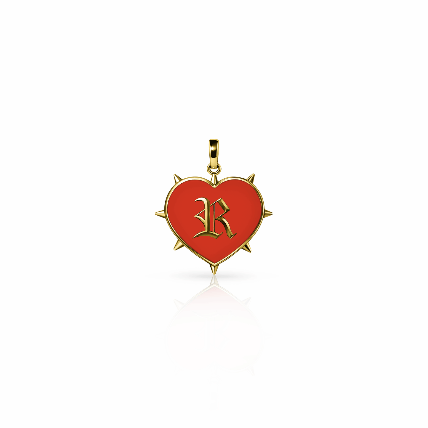 Rebel Heart Charm, mini | 14K Gold Red Clay {{ catogery }} {{ Collections }}