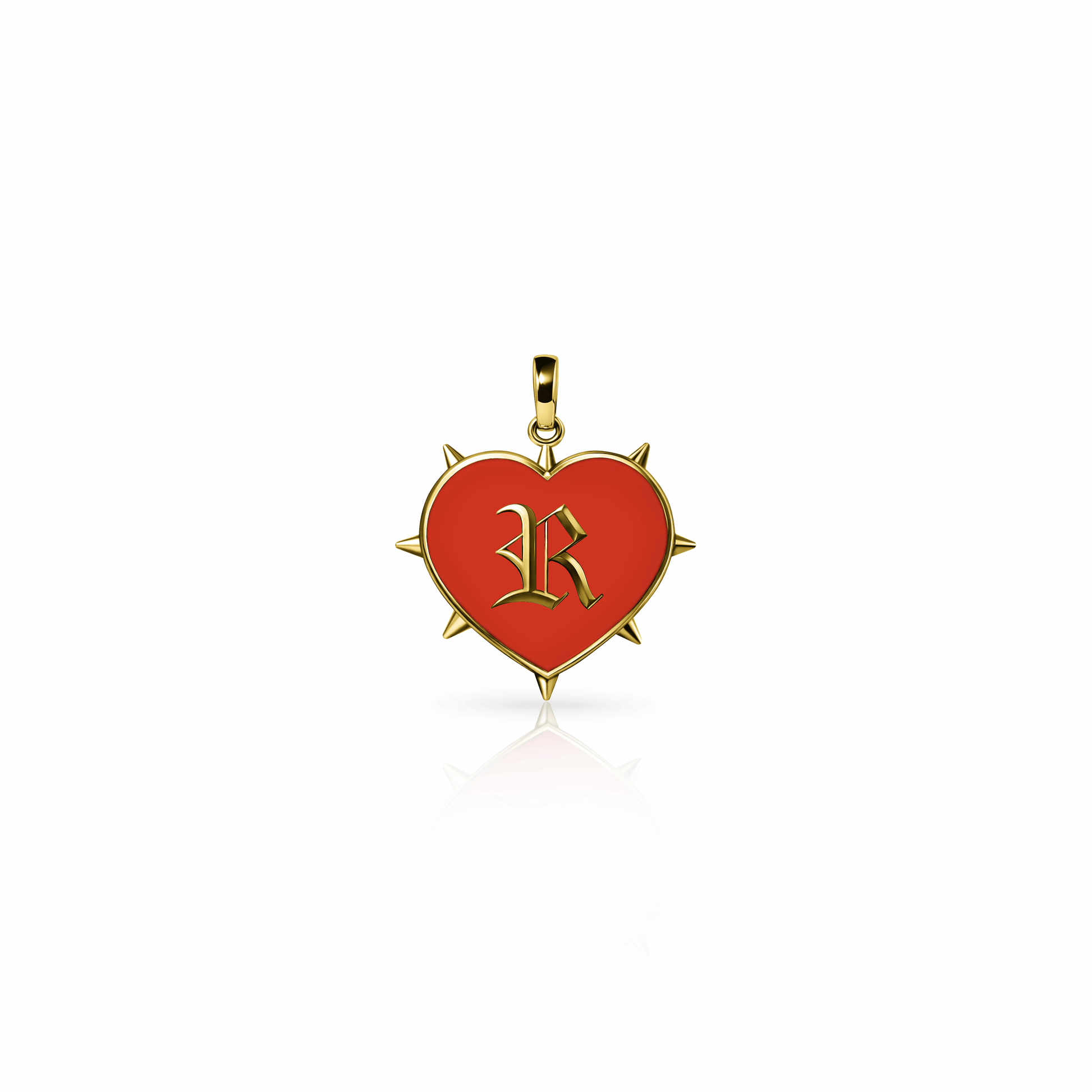 Rebel Heart Charm, mini | 14K Gold Red Clay {{ catogery }} {{ Collections }}