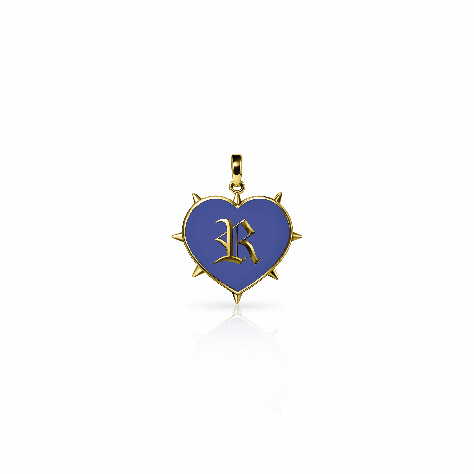 Rebel Heart Charm, mini | 14K Gold Royal Blue {{ catogery }} {{ Collections }}
