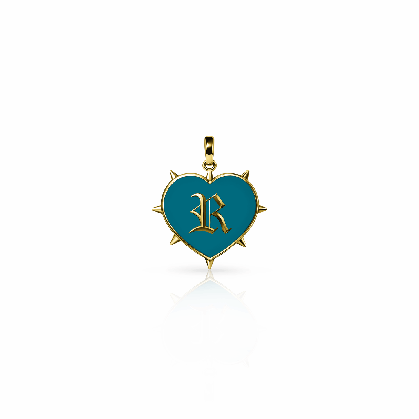 Rebel Heart Charm, mini | 14K Gold Seafoam Green {{ catogery }} {{ Collections }}