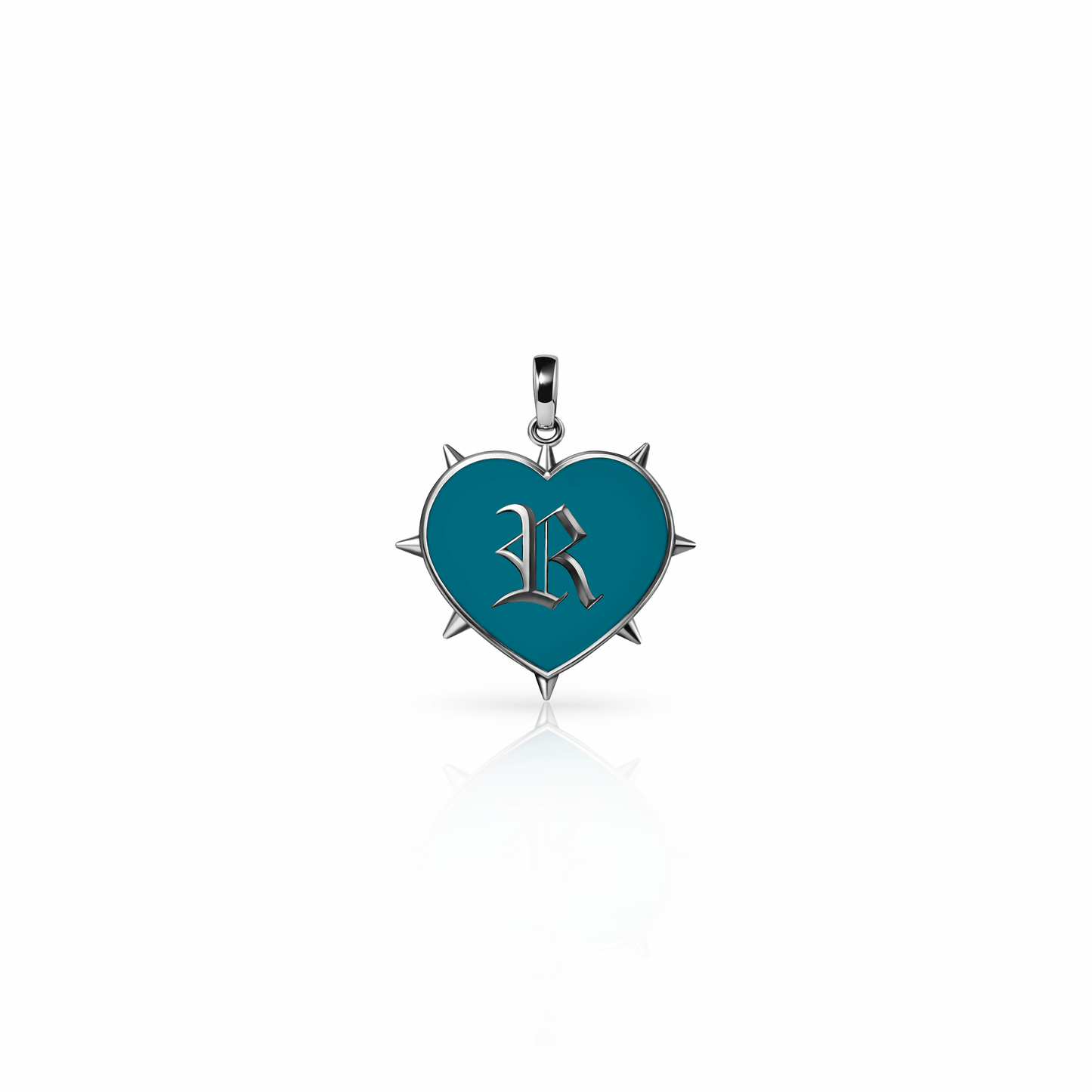 Rebel Heart Charm, mini | Sterling Silver Seafoam Green {{ catogery }} {{ Collections }}