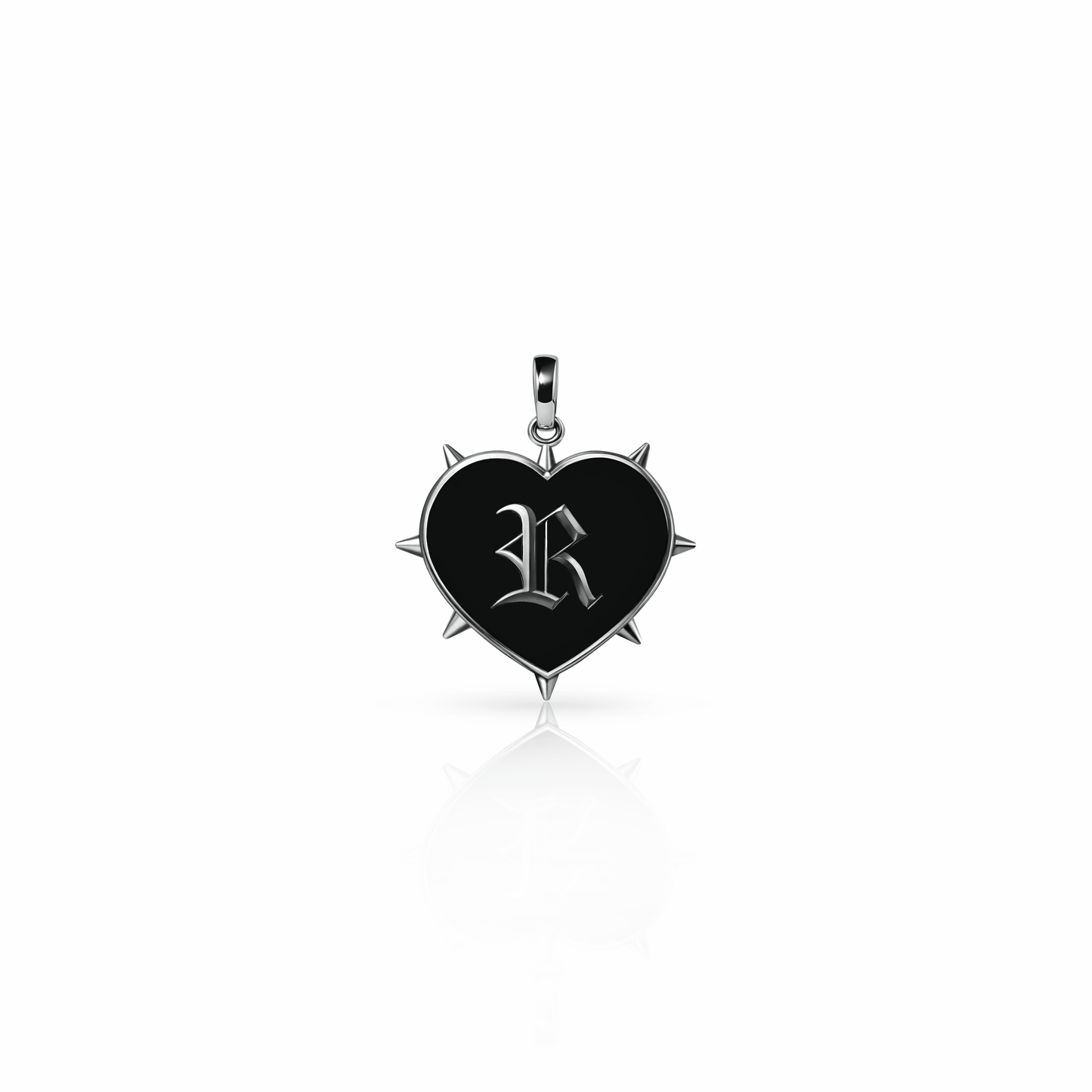 Rebel Heart Charm, mini | Sterling Silver Black Night {{ catogery }} {{ Collections }}