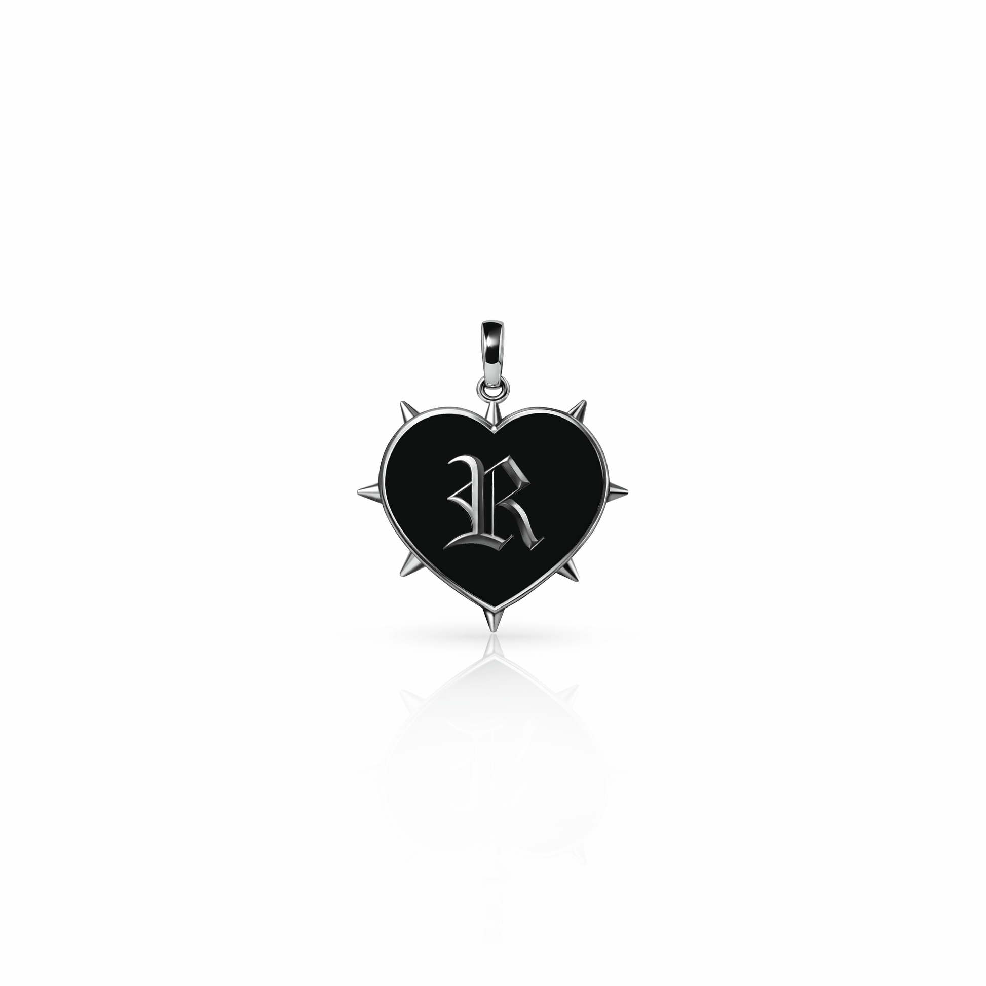Rebel Heart Charm, mini | Sterling Silver Black Night {{ catogery }} {{ Collections }}