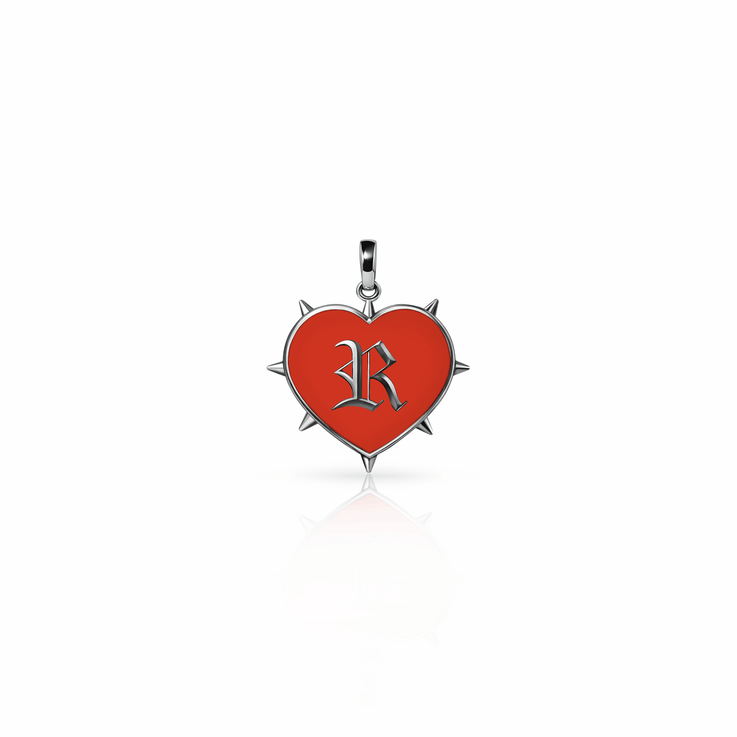 Rebel Heart Charm, mini | Sterling Silver Red Clay {{ catogery }} {{ Collections }}