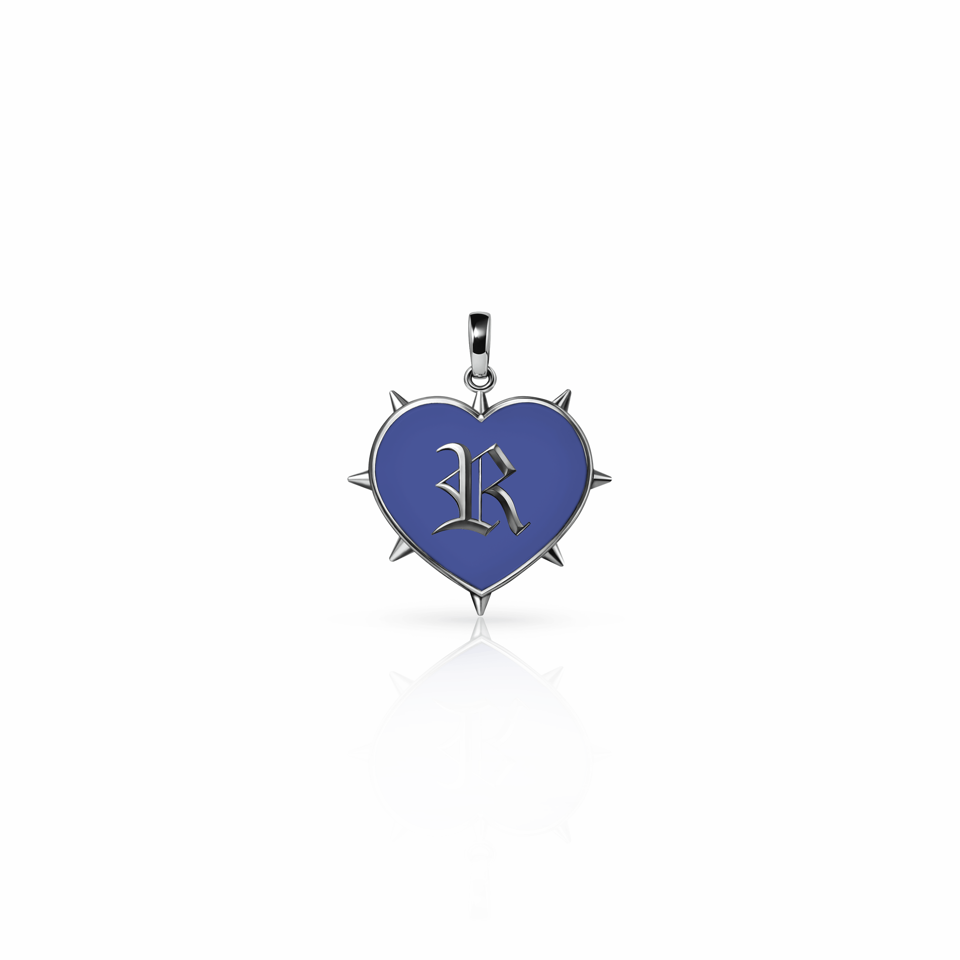 Rebel Heart Charm, mini | Sterling Silver Royal Blue {{ catogery }} {{ Collections }}