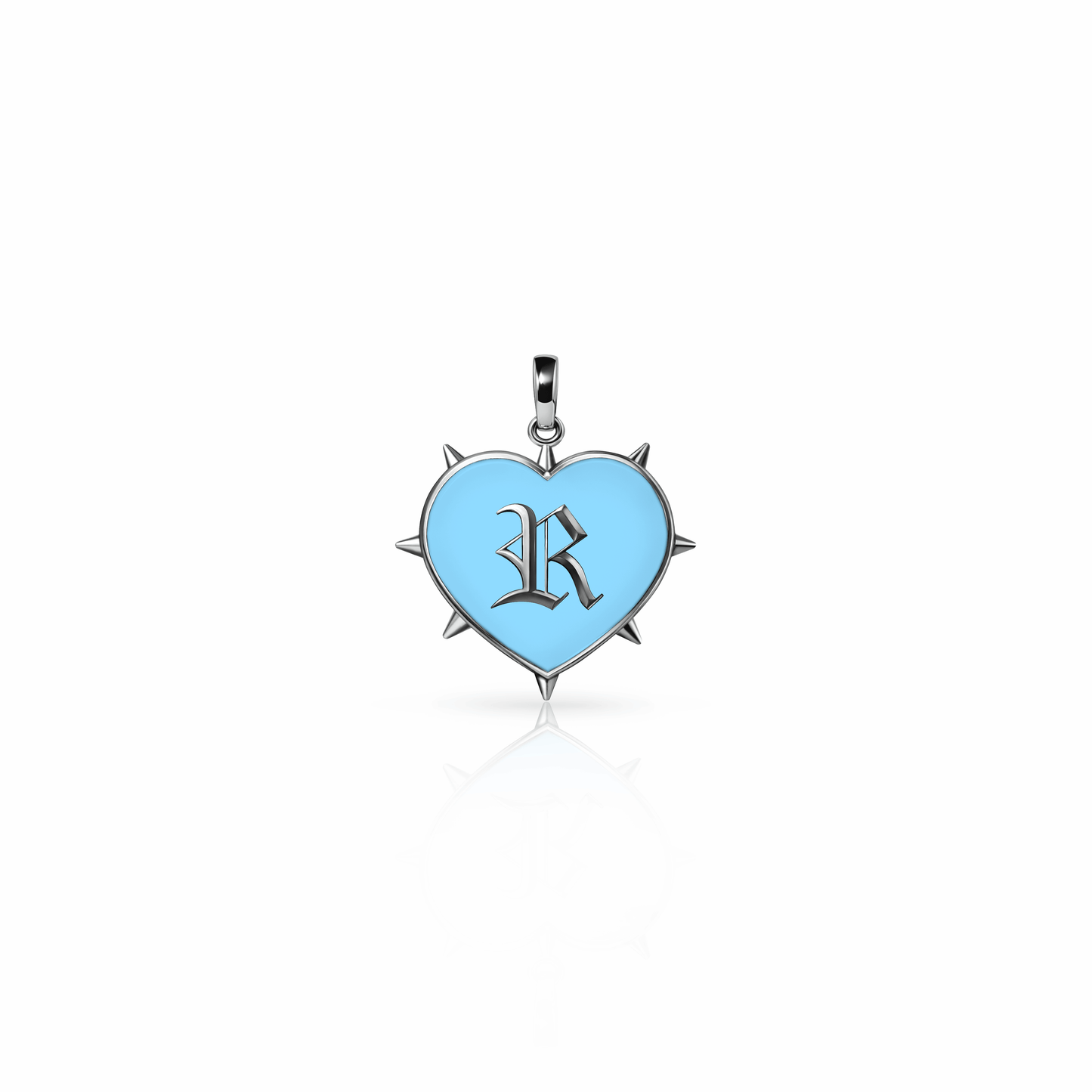 Rebel Heart Charm, mini | Sterling Silver Sky Blue {{ catogery }} {{ Collections }}