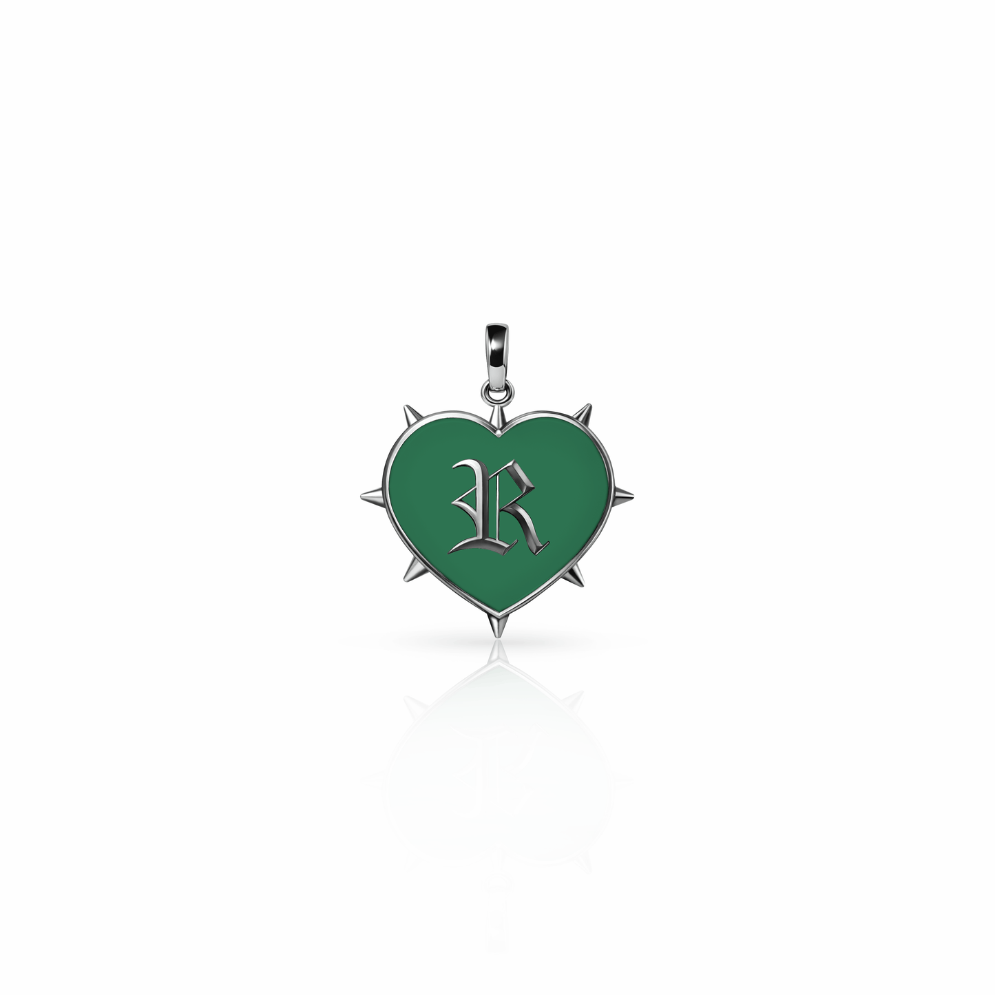 Rebel Heart Charm, mini | Sterling Silver Spring Green {{ catogery }} {{ Collections }}