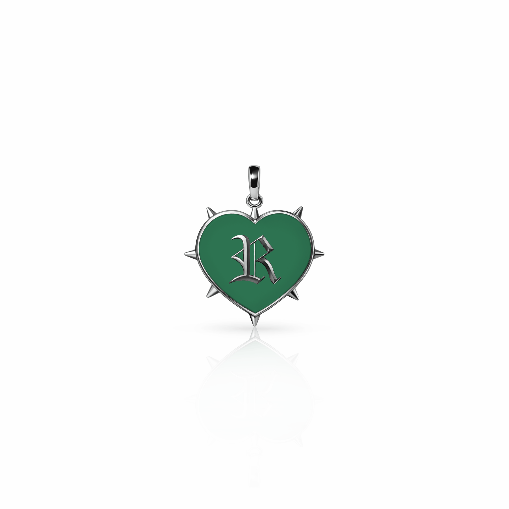 Rebel Heart Charm, mini | Sterling Silver Spring Green {{ catogery }} {{ Collections }}