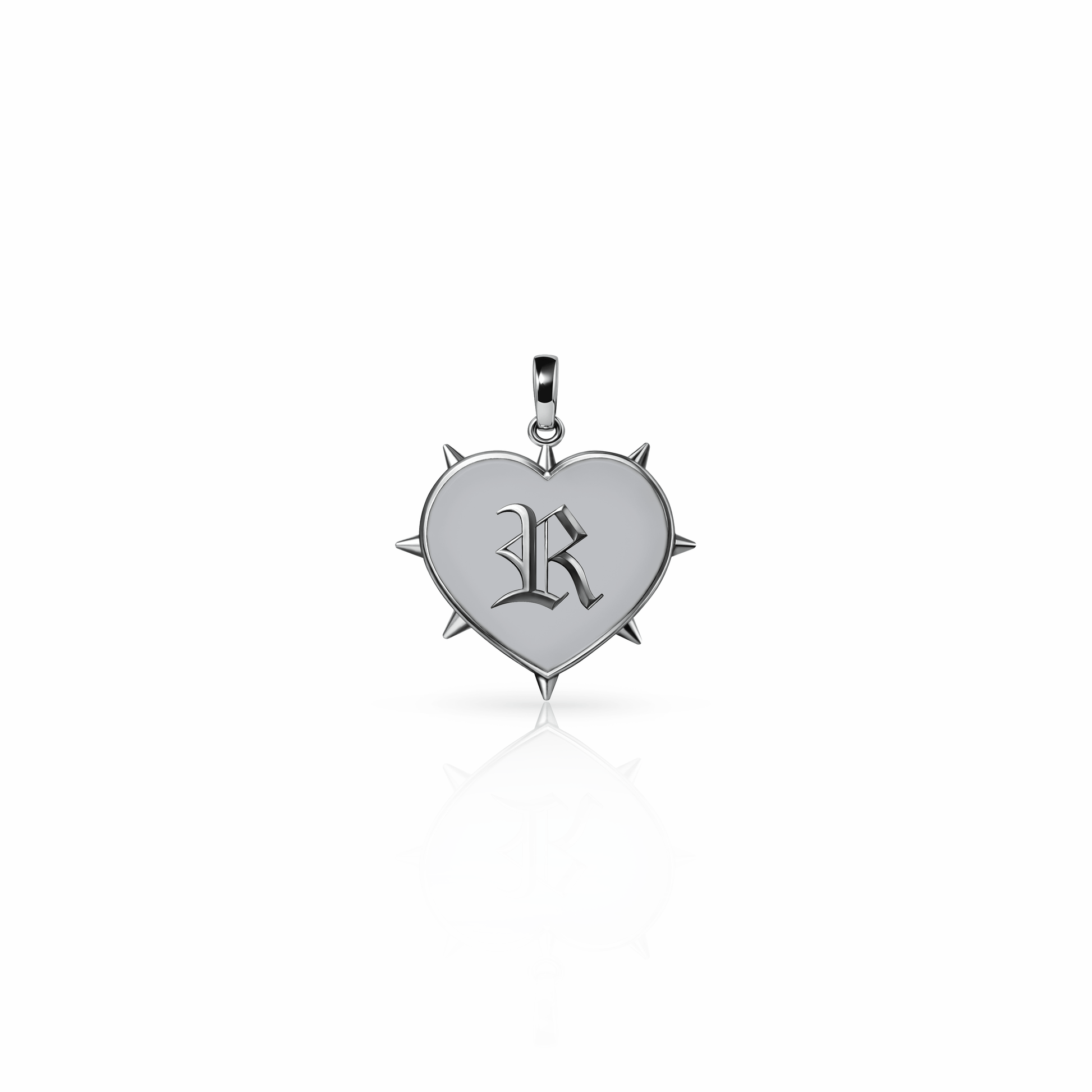 Rebel Heart Charm, mini | Sterling Silver Steel Gray {{ catogery }} {{ Collections }}