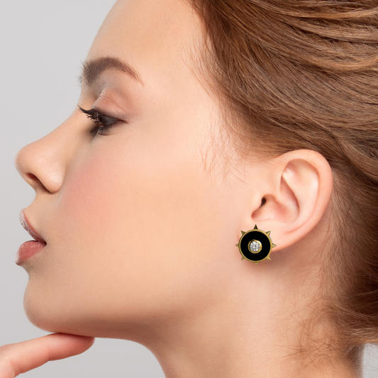 Rebel Diamond Stud Earrings | 18K Gold