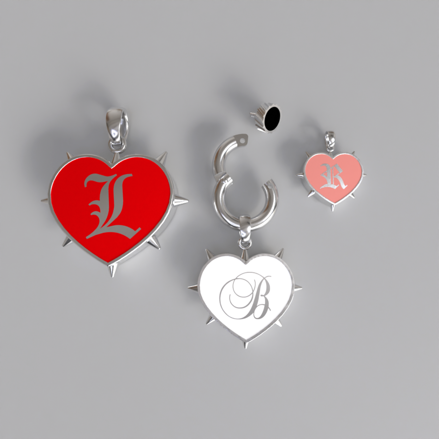 Large Rebel Heart Pendant | Sterling Silver