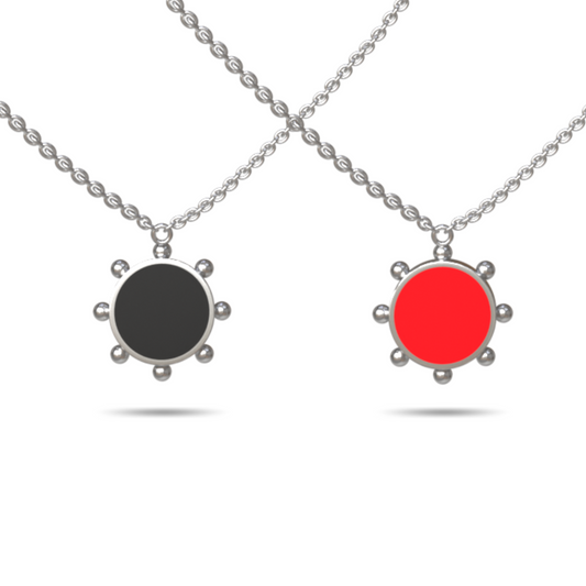 Orbit Single Motif Reversible Necklace in Black Night | Silver