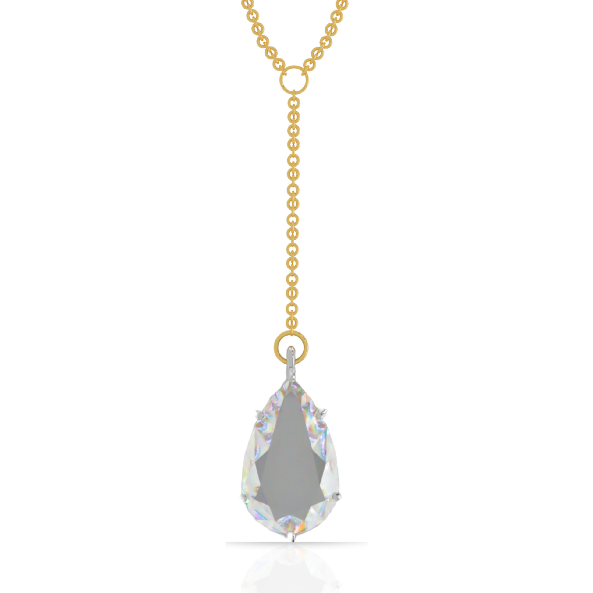 Custom Order | Rose Cut Moissanite Lariat Necklace Necklace {{ catogery }} {{ Collections }}