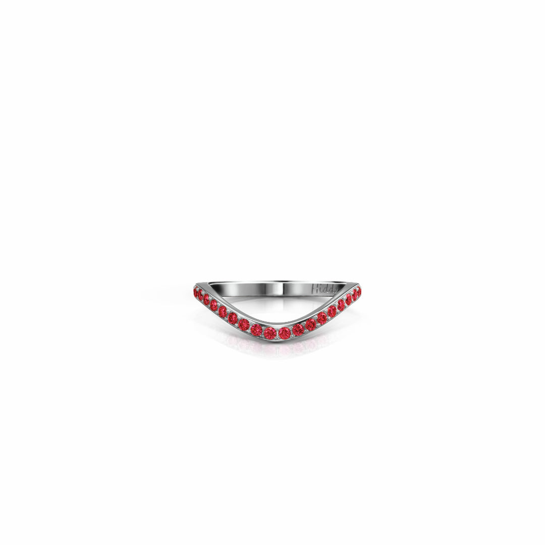 Cigar Gemstone Shadow Band | 14K Gold 14K White Gold Lab Grown Ruby Ring {{ catogery }} {{ Collections }}