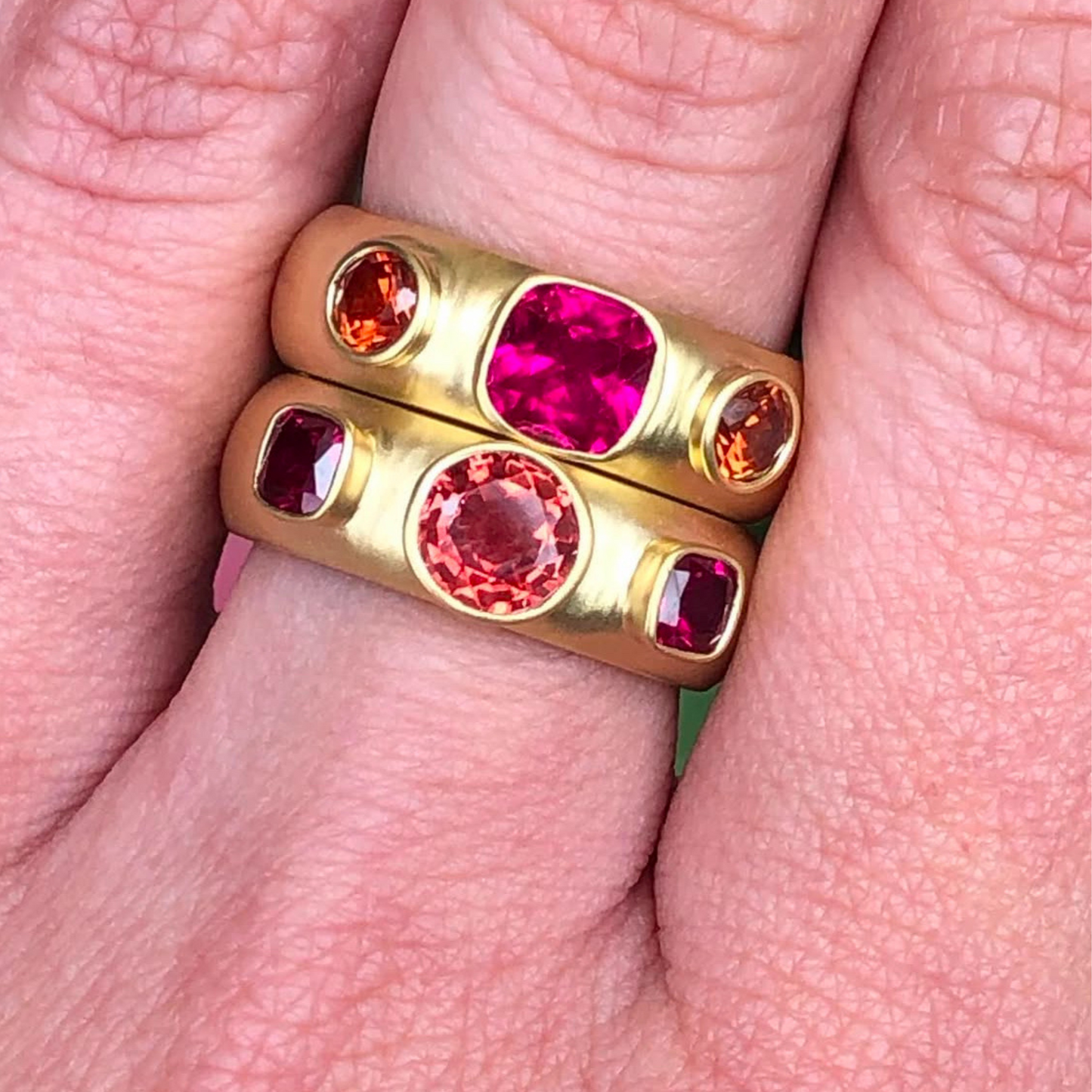 Custom Order | Ruby & Sapphire Stack Ring Set