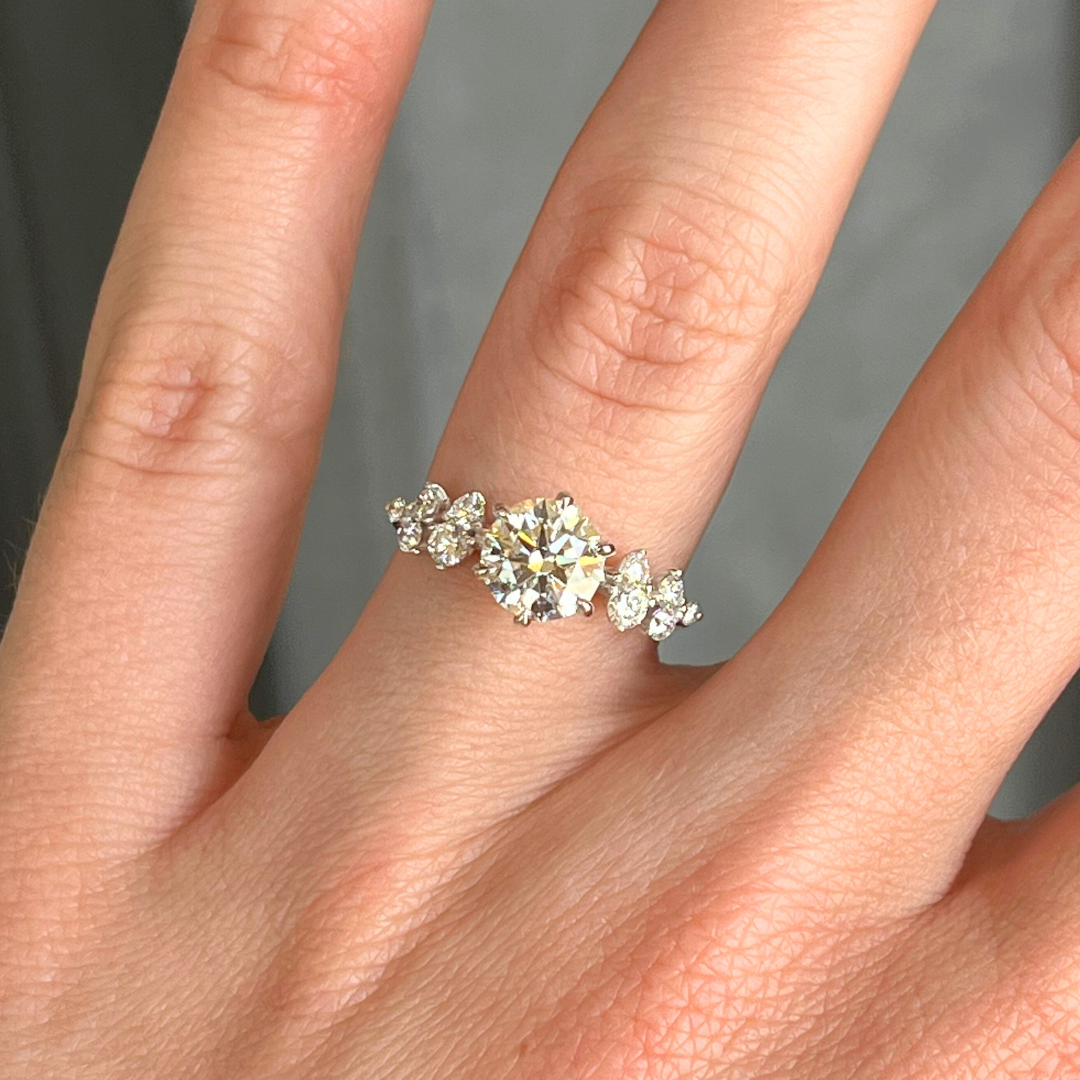 Custom Order | Scattered Diamond Engagement Ring Ring {{ catogery }} {{ Collections }}