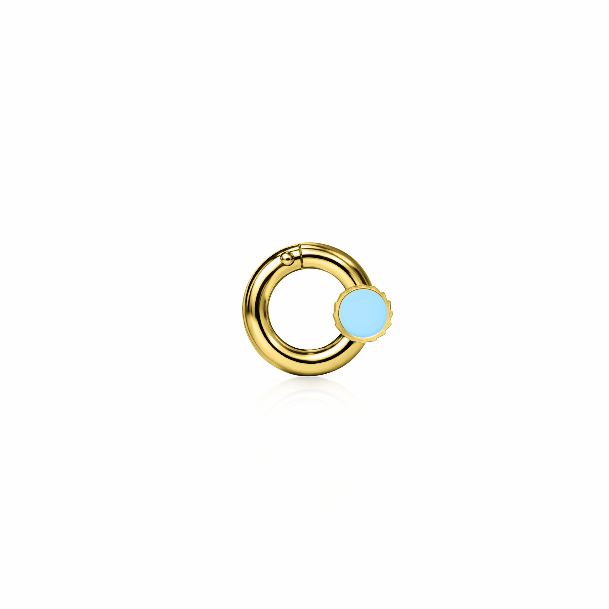 Screw Clasp | 14K Gold Sky Blue {{ catogery }} {{ Collections }}
