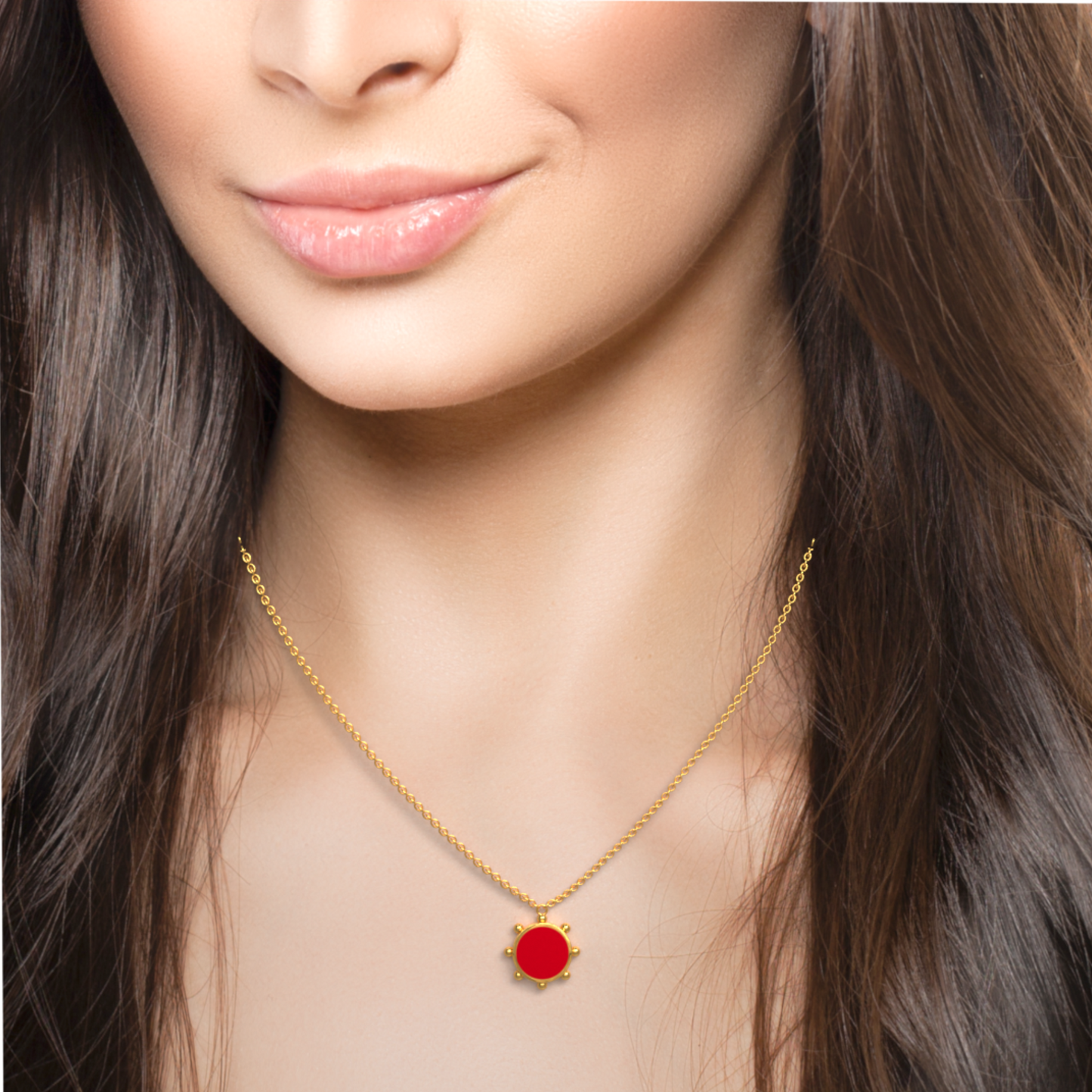 Mini Orbit Single Motif Reversible Necklace | 18K Gold