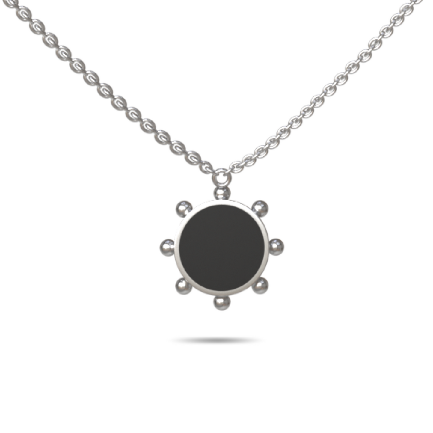 Orbit Single Motif Reversible Necklace in Black Night | Sterling Silver