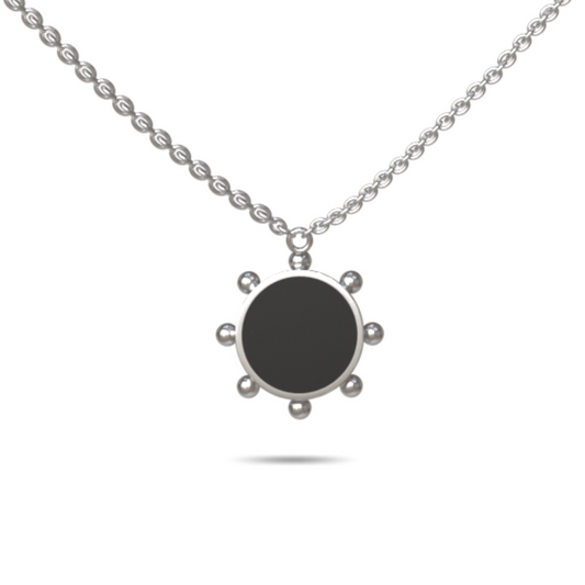 Orbit Single Motif Reversible Necklace in White Cloud | Silver