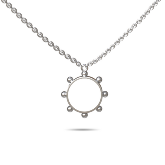 Orbit Single Motif Reversible Necklace in White Cloud | Sterling Silver