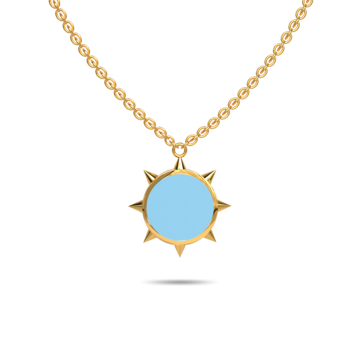 Rebel Single Motif Reversible Necklace in White Cloud | 18K Gold