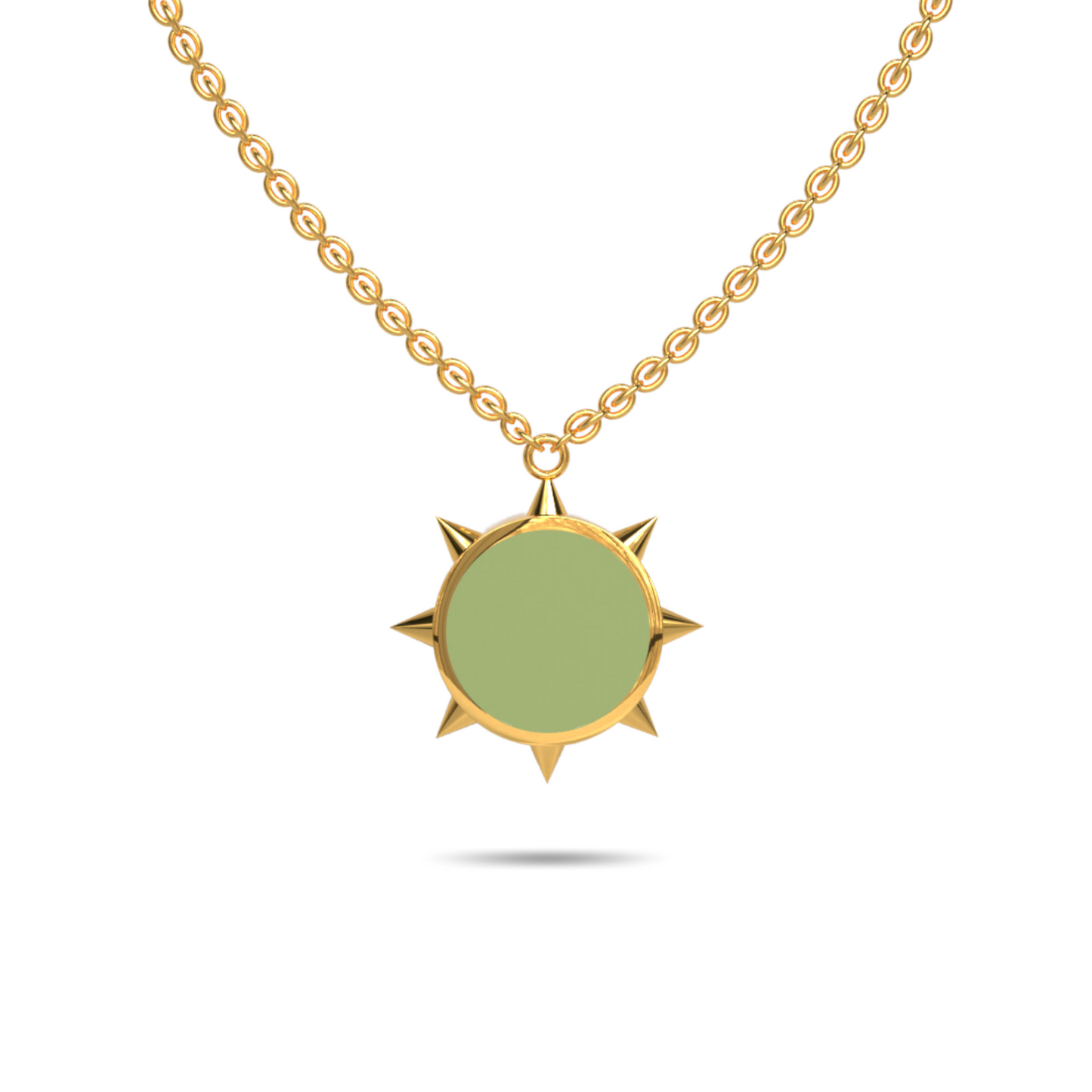 Rebel Single Motif Reversible Necklace in White Cloud | 18K Gold